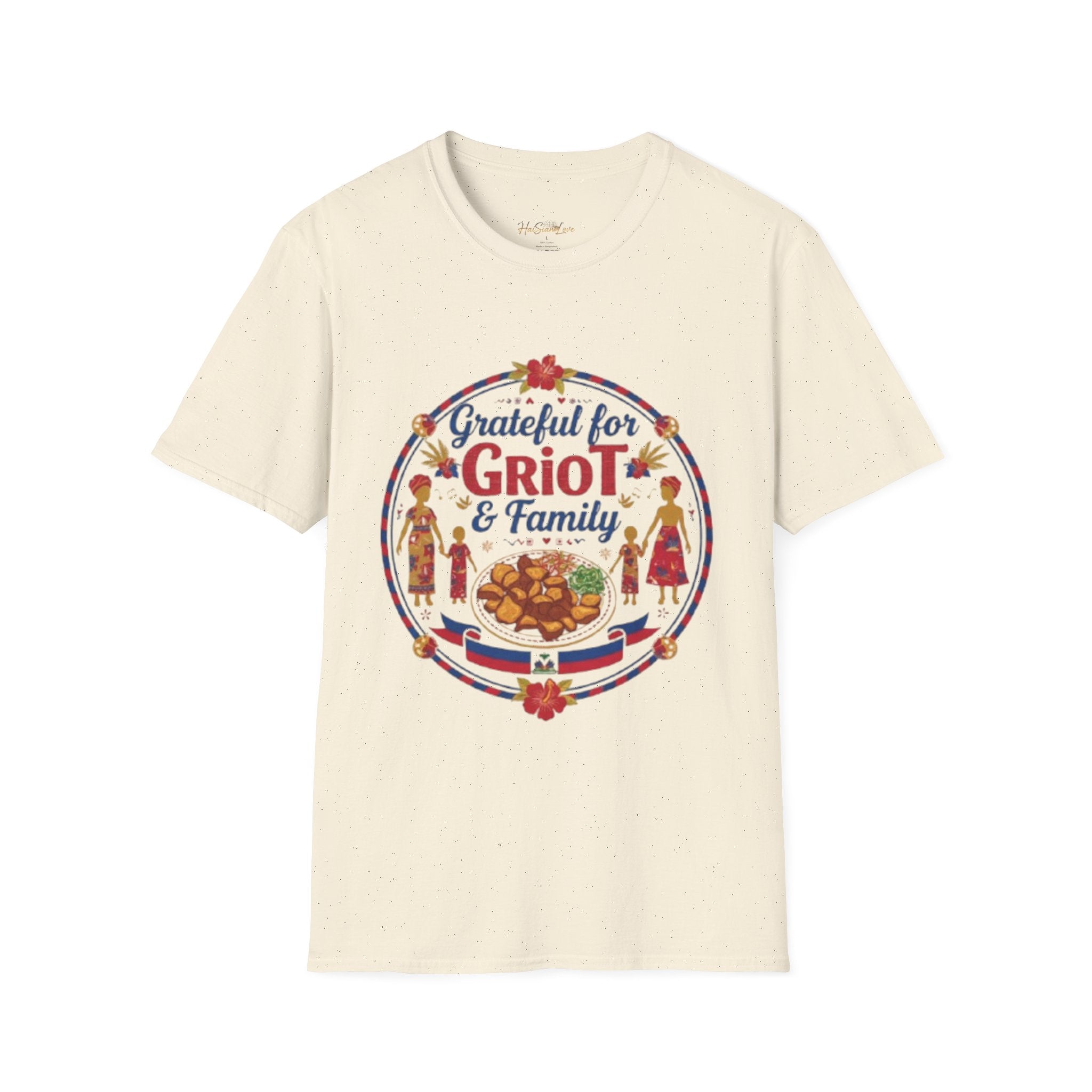 Grateful for Griot & Family T-Shirt — Caribbean Food & Family Thanksgiving Tee