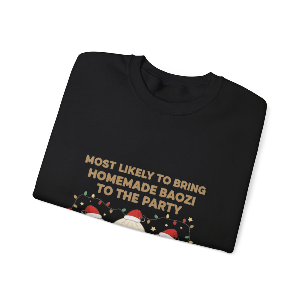 Baozi Crewneck Sweatshirt — "Most Likely to Bring Homemade Baozi to the Party" Cute Foodie Pullover