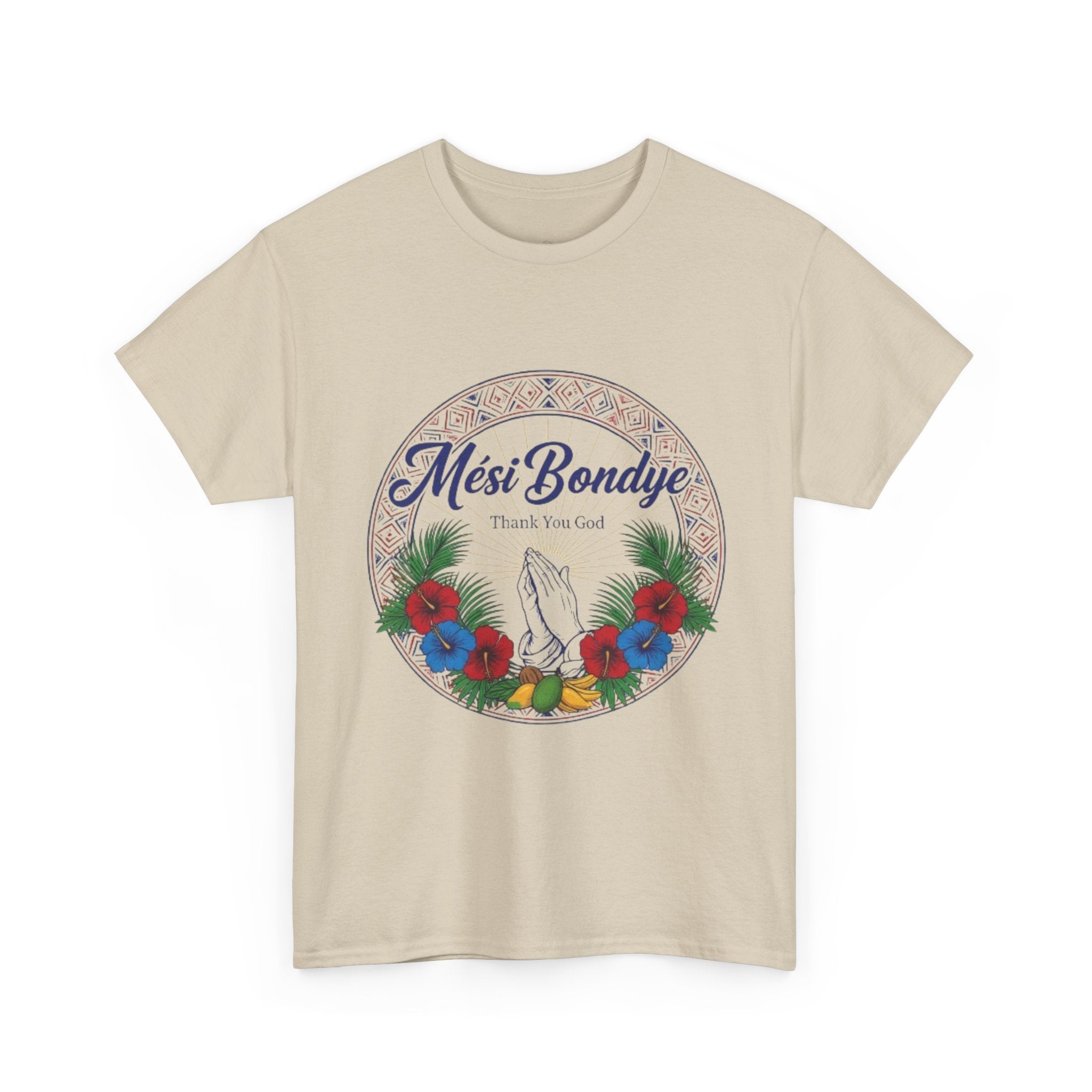 Mèsi Bondye Floral Prayer T‑Shirt