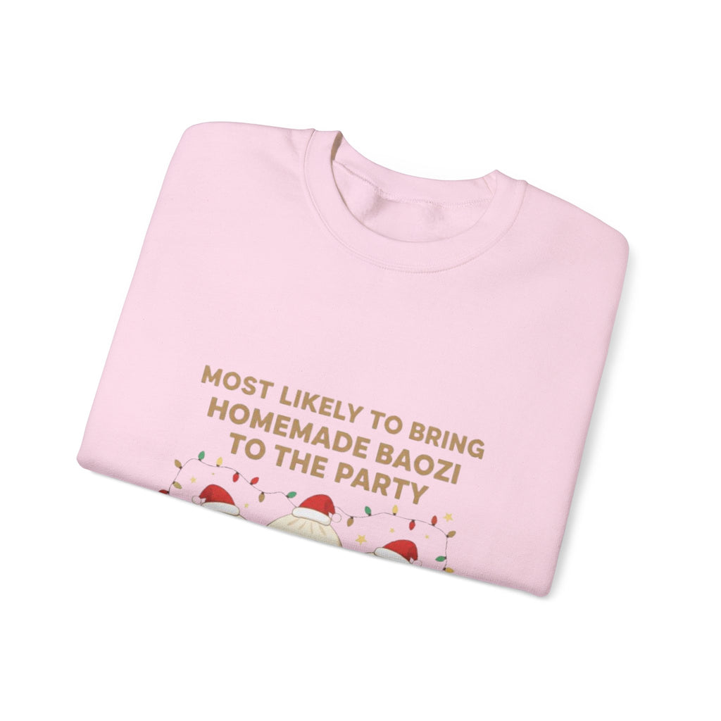 Baozi Crewneck Sweatshirt — "Most Likely to Bring Homemade Baozi to the Party" Cute Foodie Pullover