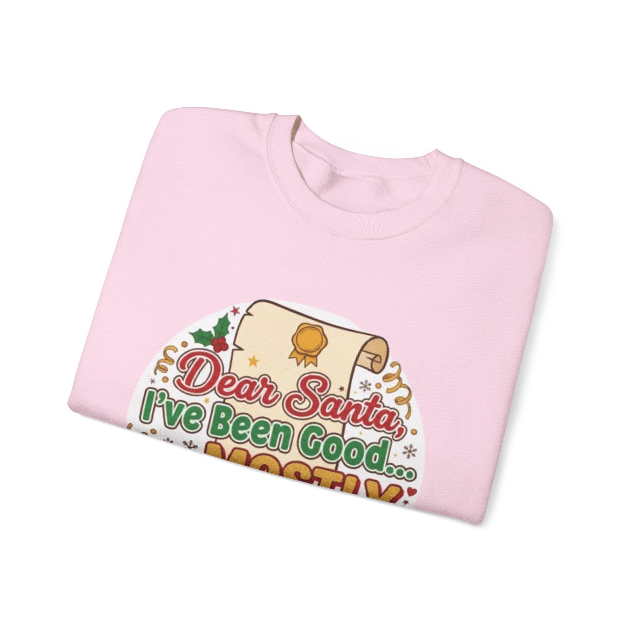 Sweatshirt — "Dear Santa, I've Been Good... Mostly" Funny Christmas Crewneck