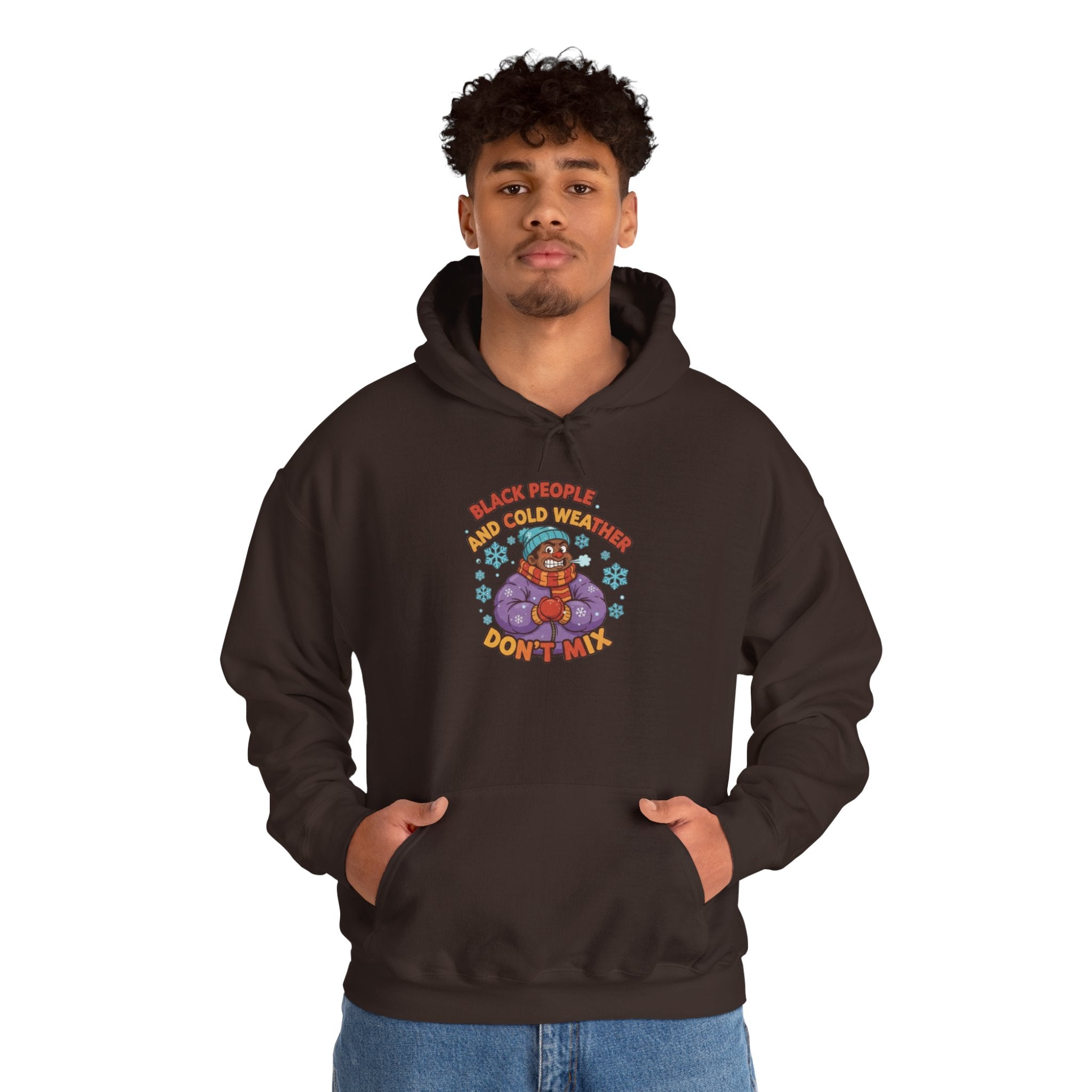Retro Cat Meditation Hoodie — "Black People and Cats Who Don’t Mind" Graphic Sweatshirt