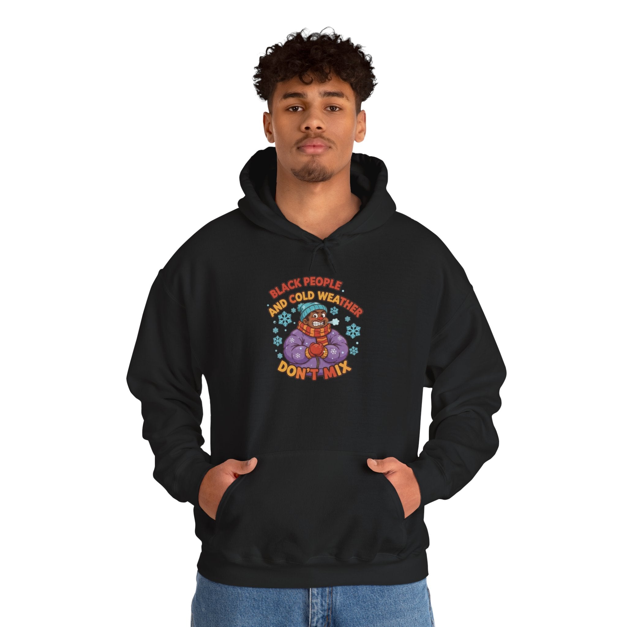 Retro Cat Meditation Hoodie — "Black People and Cats Who Don’t Mind" Graphic Sweatshirt