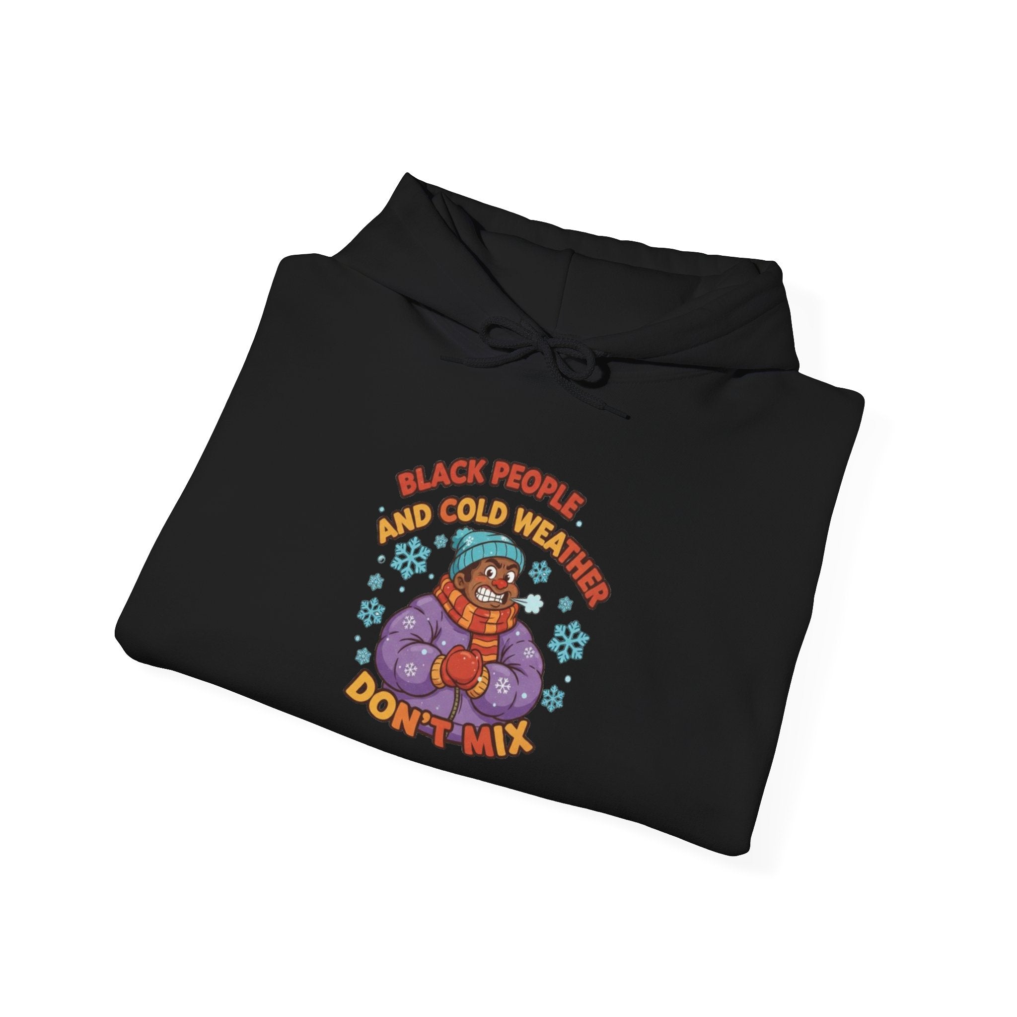 Retro Cat Meditation Hoodie — "Black People and Cats Who Don’t Mind" Graphic Sweatshirt