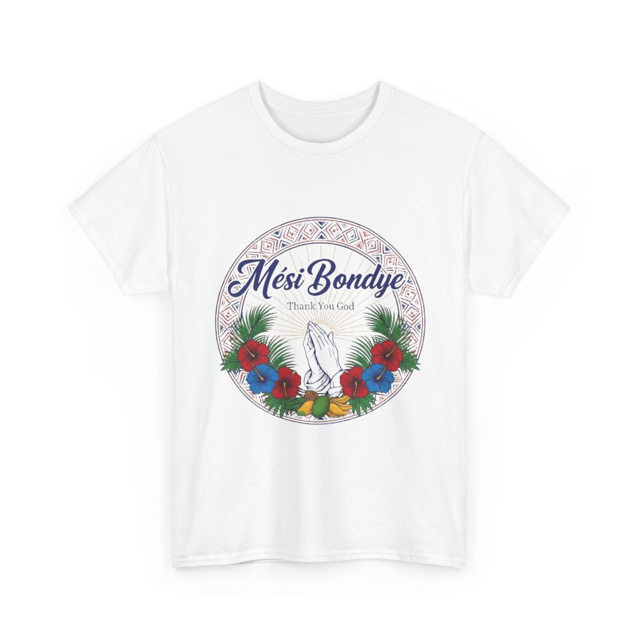 Mèsi Bondye Floral Prayer T‑Shirt