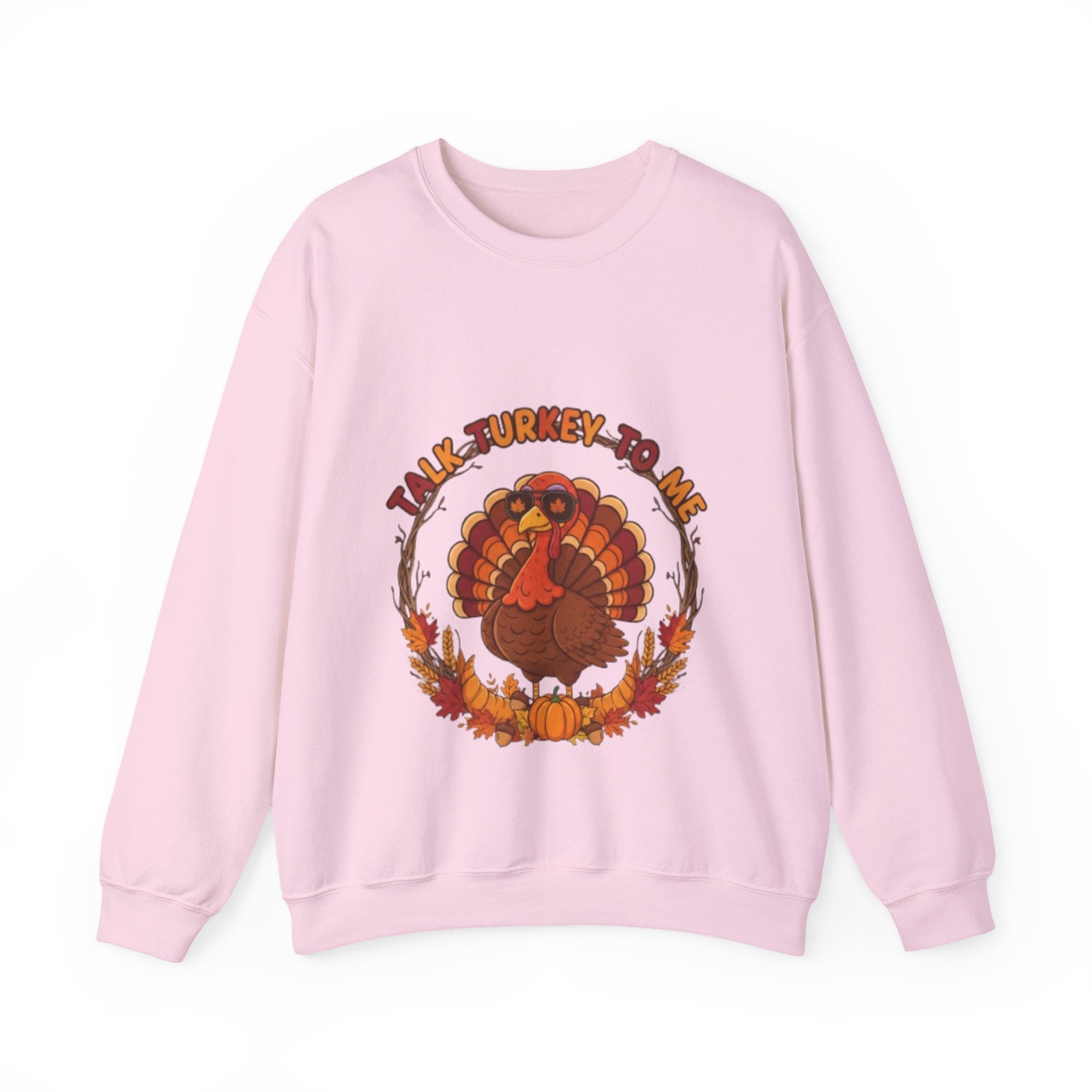 Thanksgiving Turkey Crewneck Sweatshirt - "Talk Turkey To Me" Fall Graphic