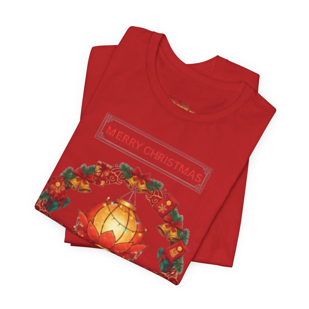 Merry Christmas Lantern Wreath Tee