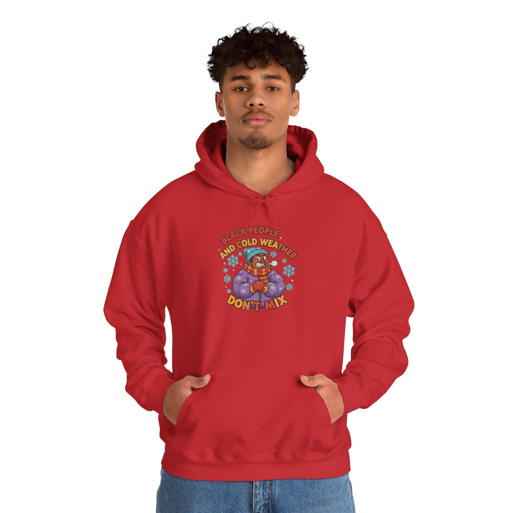 Retro Cat Meditation Hoodie — "Black People and Cats Who Don’t Mind" Graphic Sweatshirt
