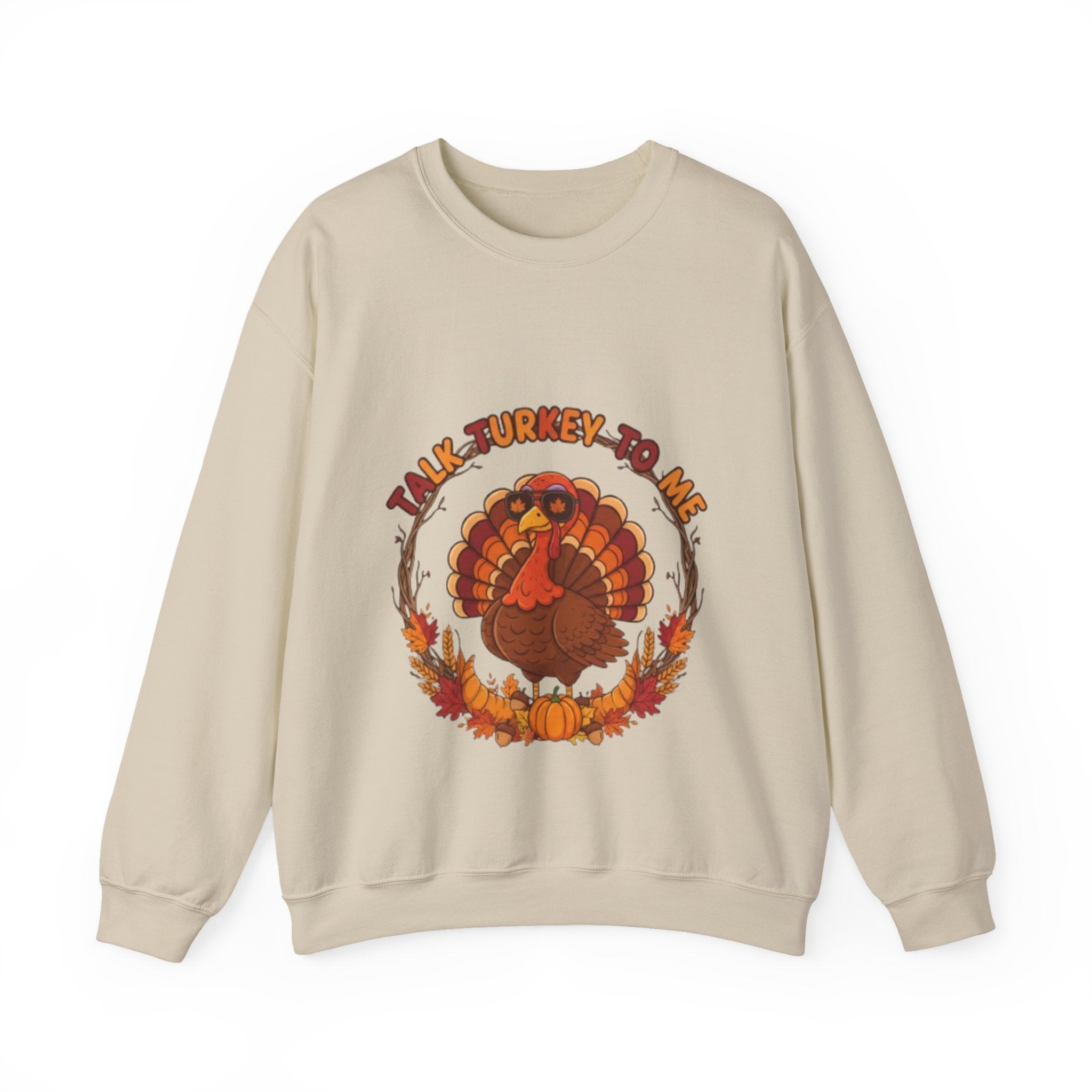 Thanksgiving Turkey Crewneck Sweatshirt - "Talk Turkey To Me" Fall Graphic