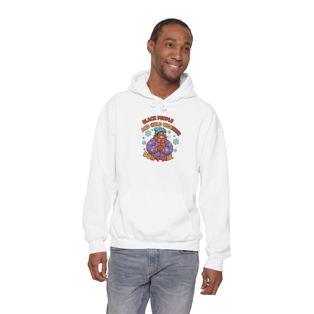 Retro Cat Meditation Hoodie — "Black People and Cats Who Don’t Mind" Graphic Sweatshirt