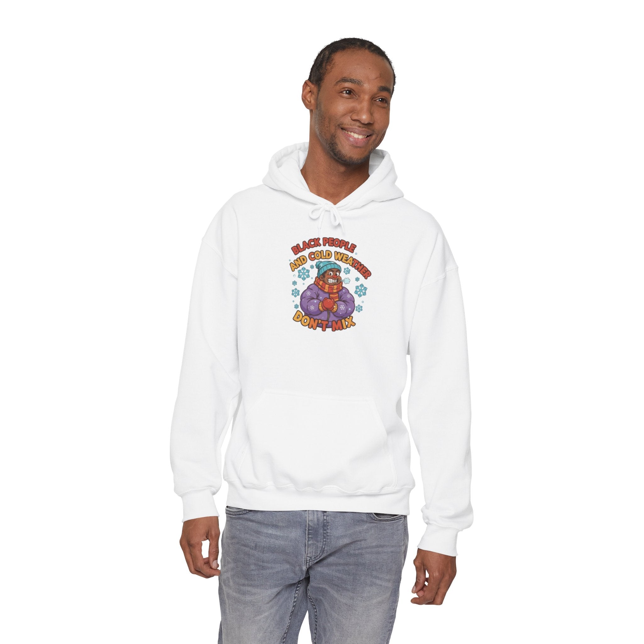 Retro Cat Meditation Hoodie — "Black People and Cats Who Don’t Mind" Graphic Sweatshirt