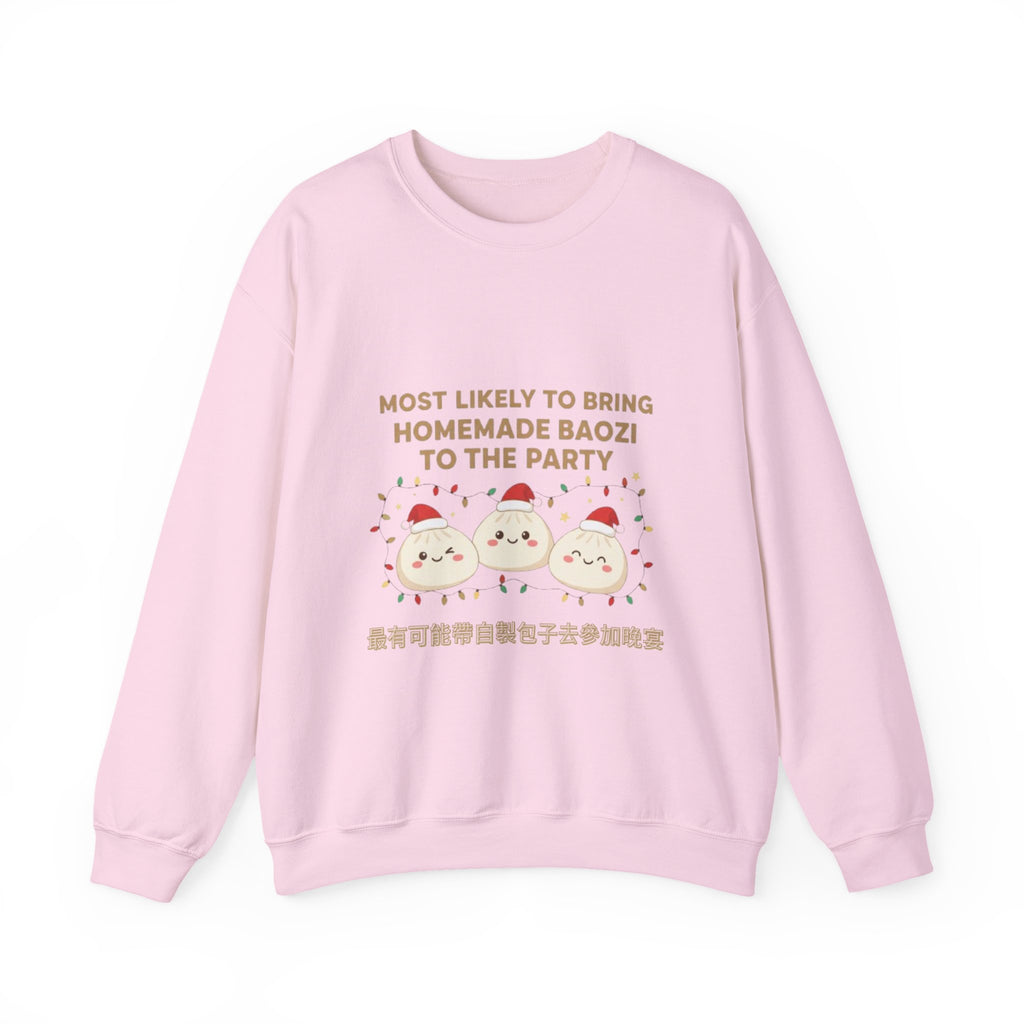 Baozi Crewneck Sweatshirt — "Most Likely to Bring Homemade Baozi to the Party" Cute Foodie Pullover