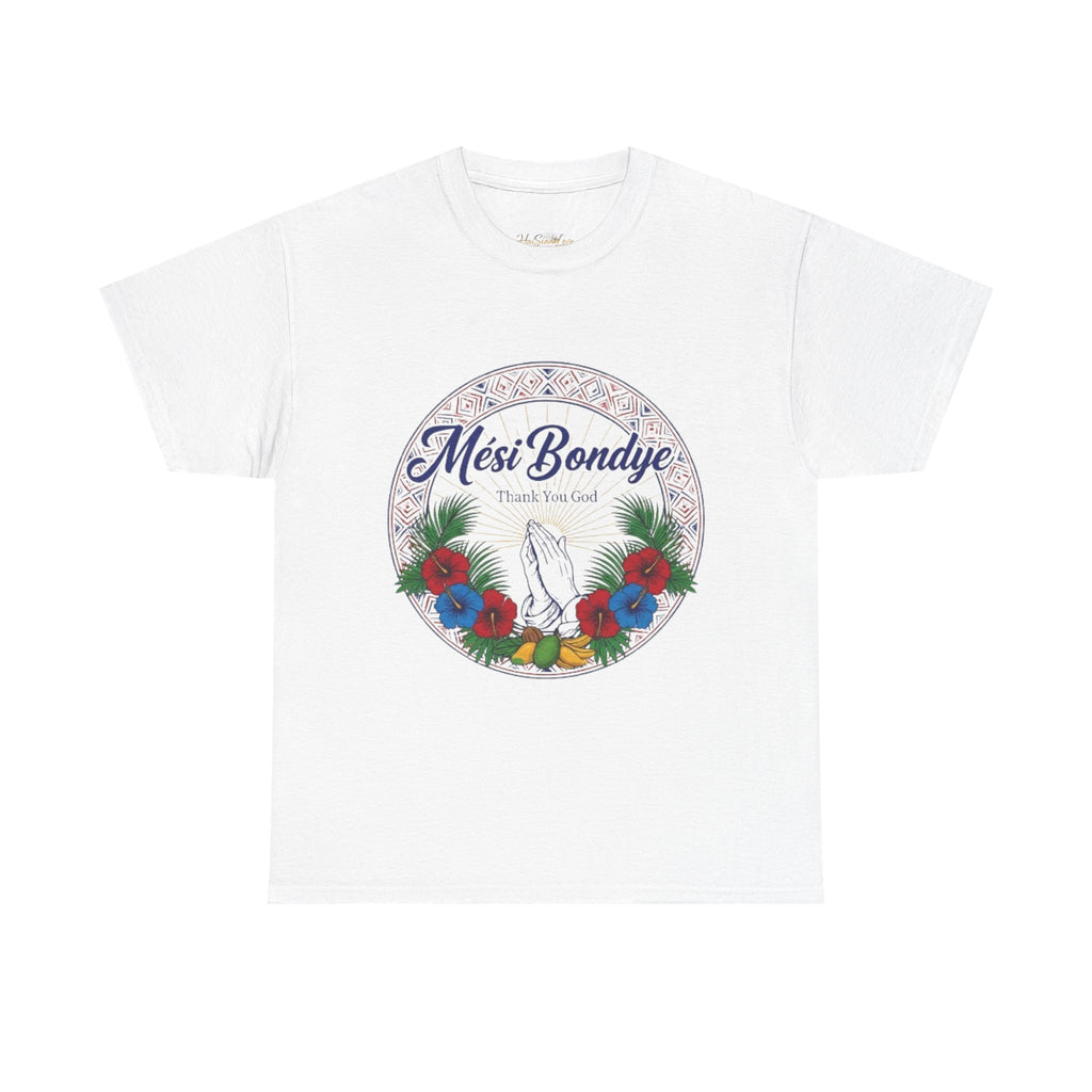Mèsi Bondye Floral Prayer T‑Shirt