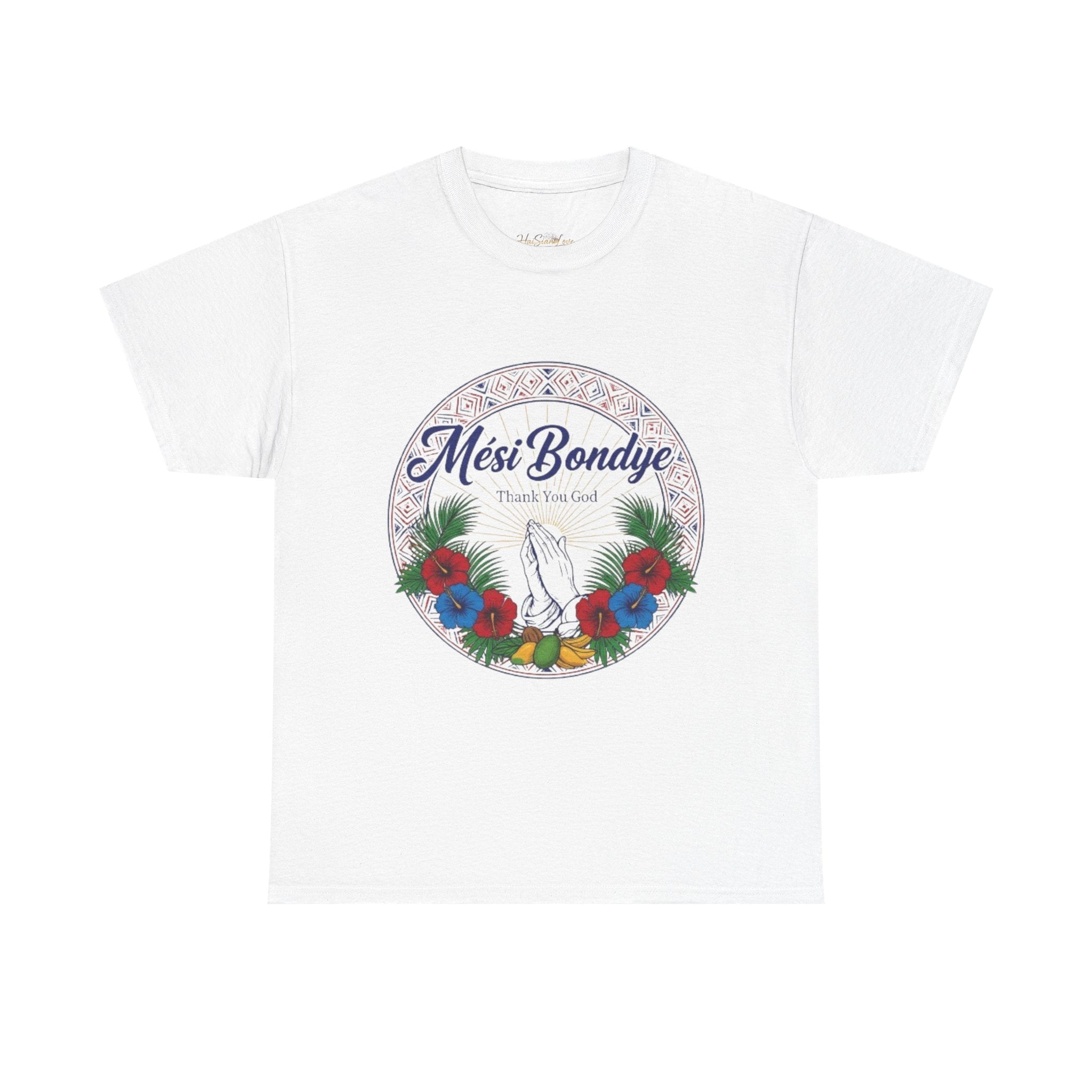 Mèsi Bondye Floral Prayer T‑Shirt