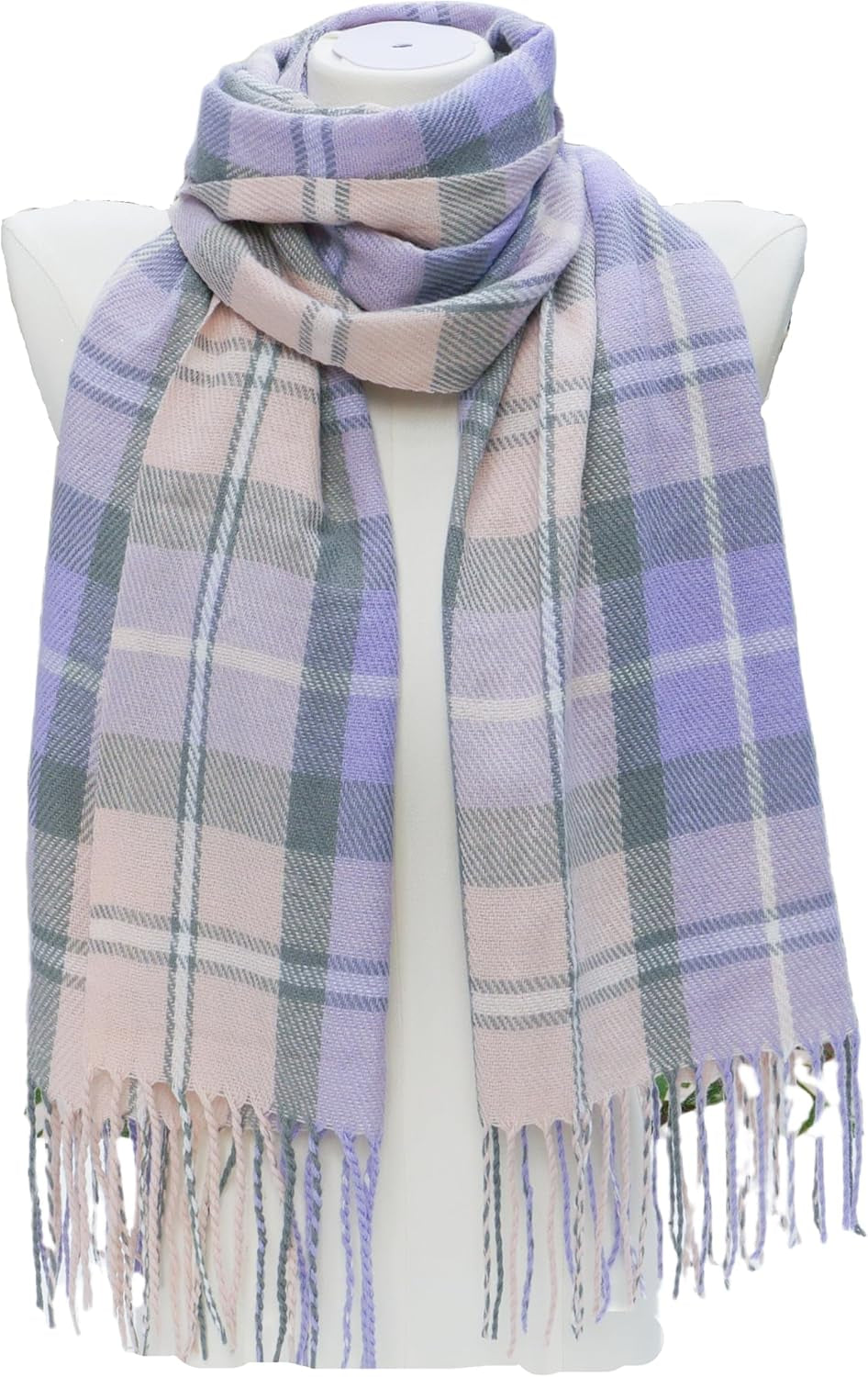 Women'S Fashion Scarves Long Shawl Winter Thick Warm Knit Large Plaid Scarf