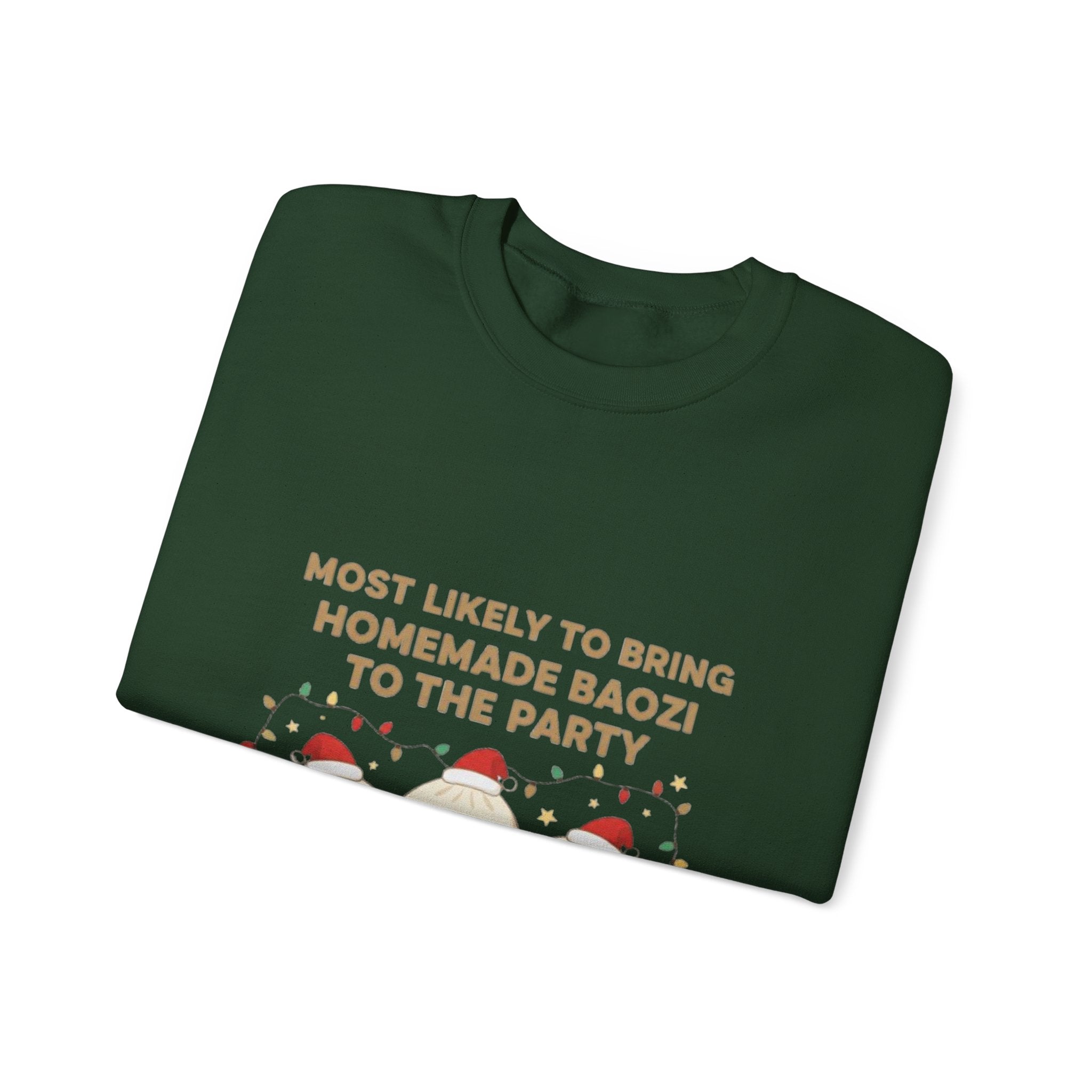 Baozi Crewneck Sweatshirt — "Most Likely to Bring Homemade Baozi to the Party" Cute Foodie Pullover