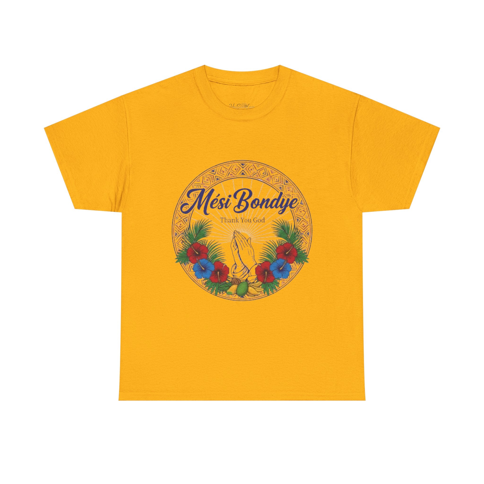 Mèsi Bondye Floral Prayer T‑Shirt