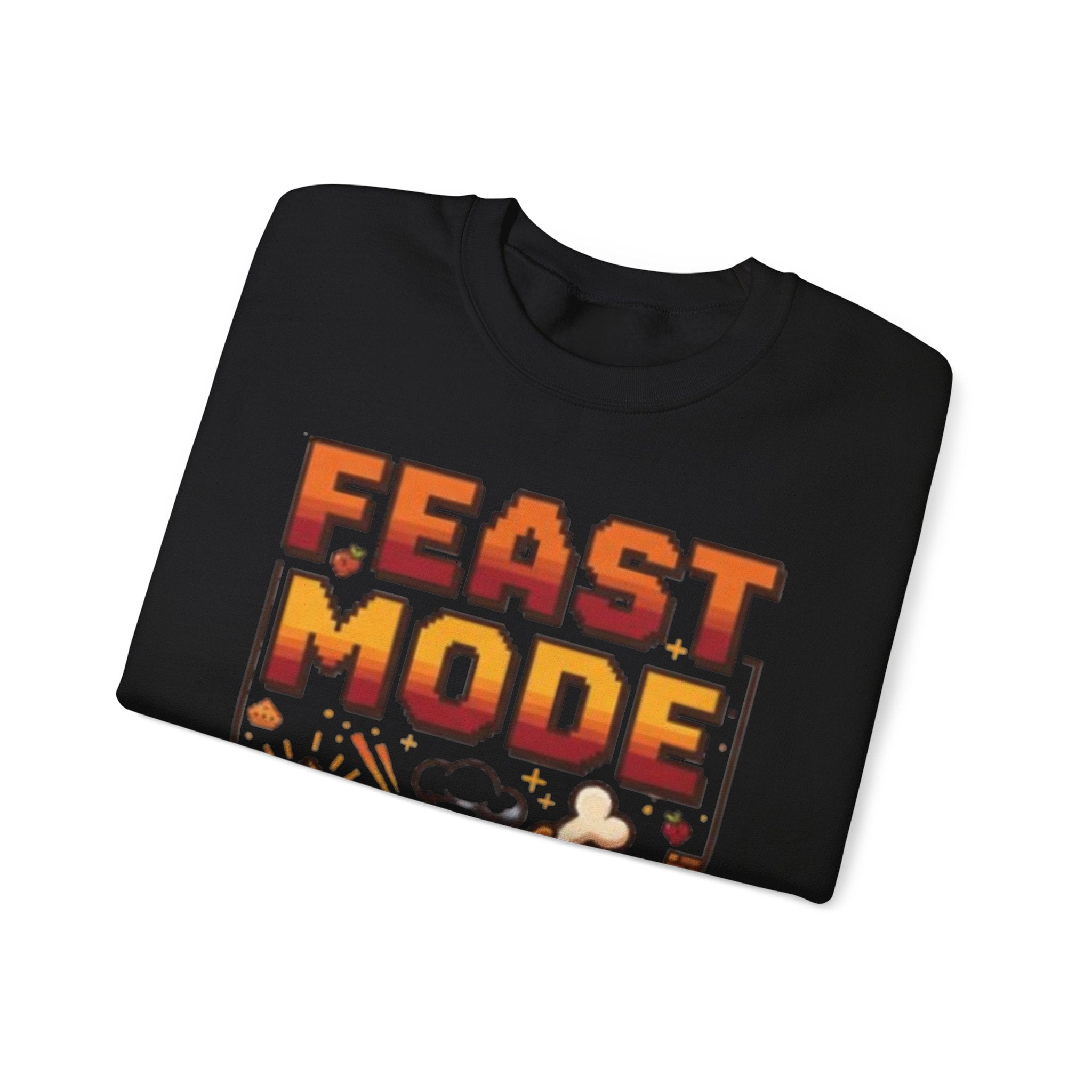 Feast Mode Sweatshirt – Funny Thanksgiving Food Cartoon Crewneck