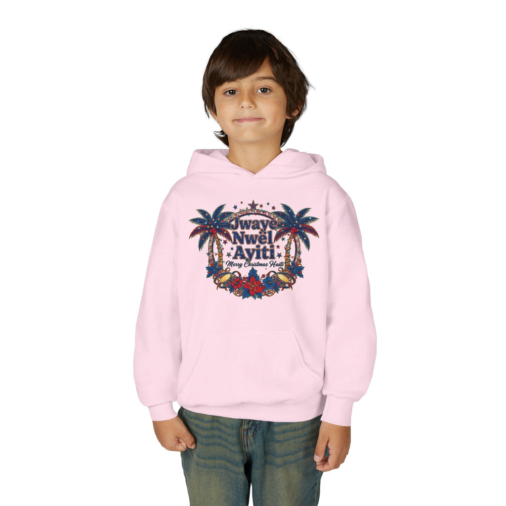 Youth Hoodie — ‘Always Niwel Ayiti’ Haitian Pride Tropical Design