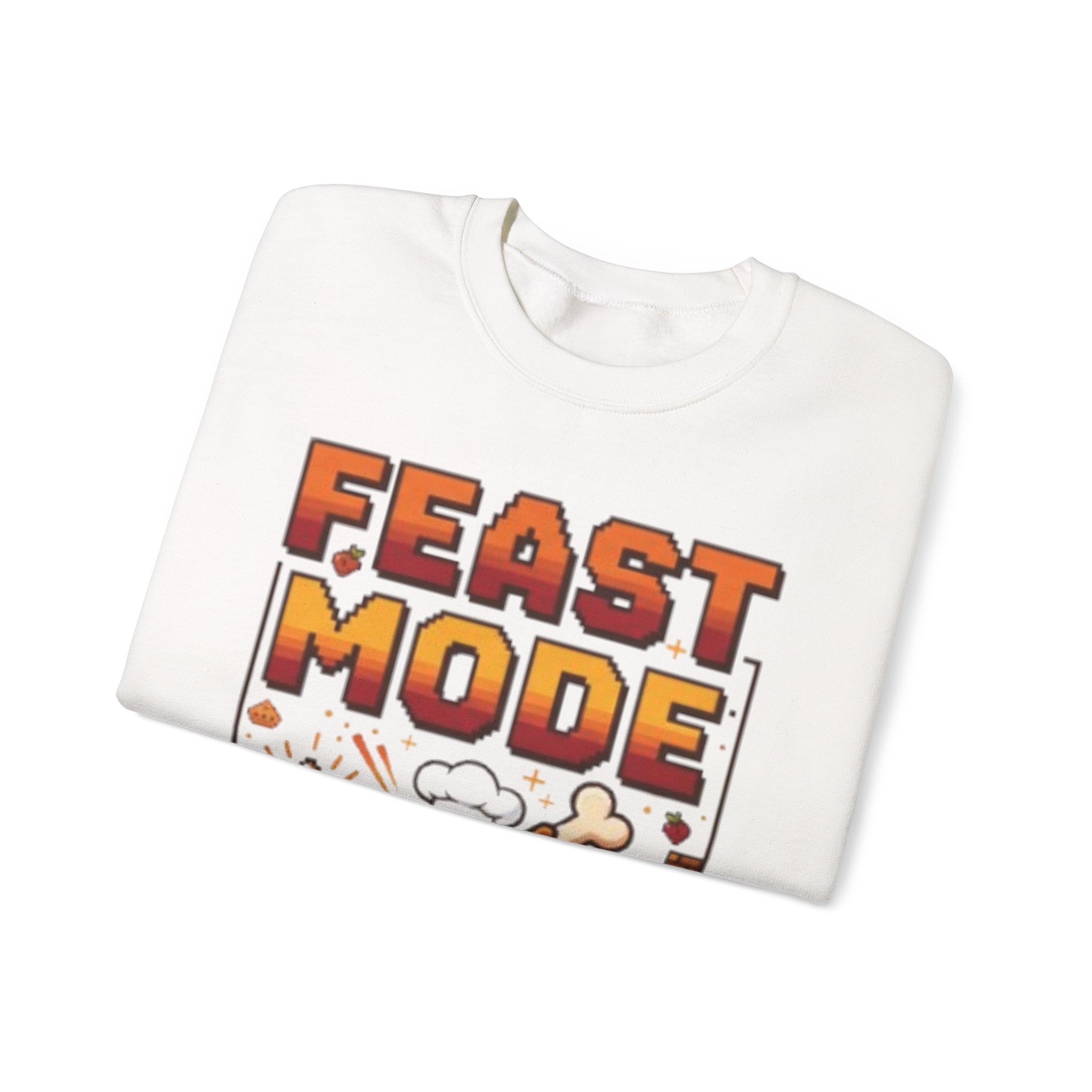 Feast Mode Sweatshirt – Funny Thanksgiving Food Cartoon Crewneck