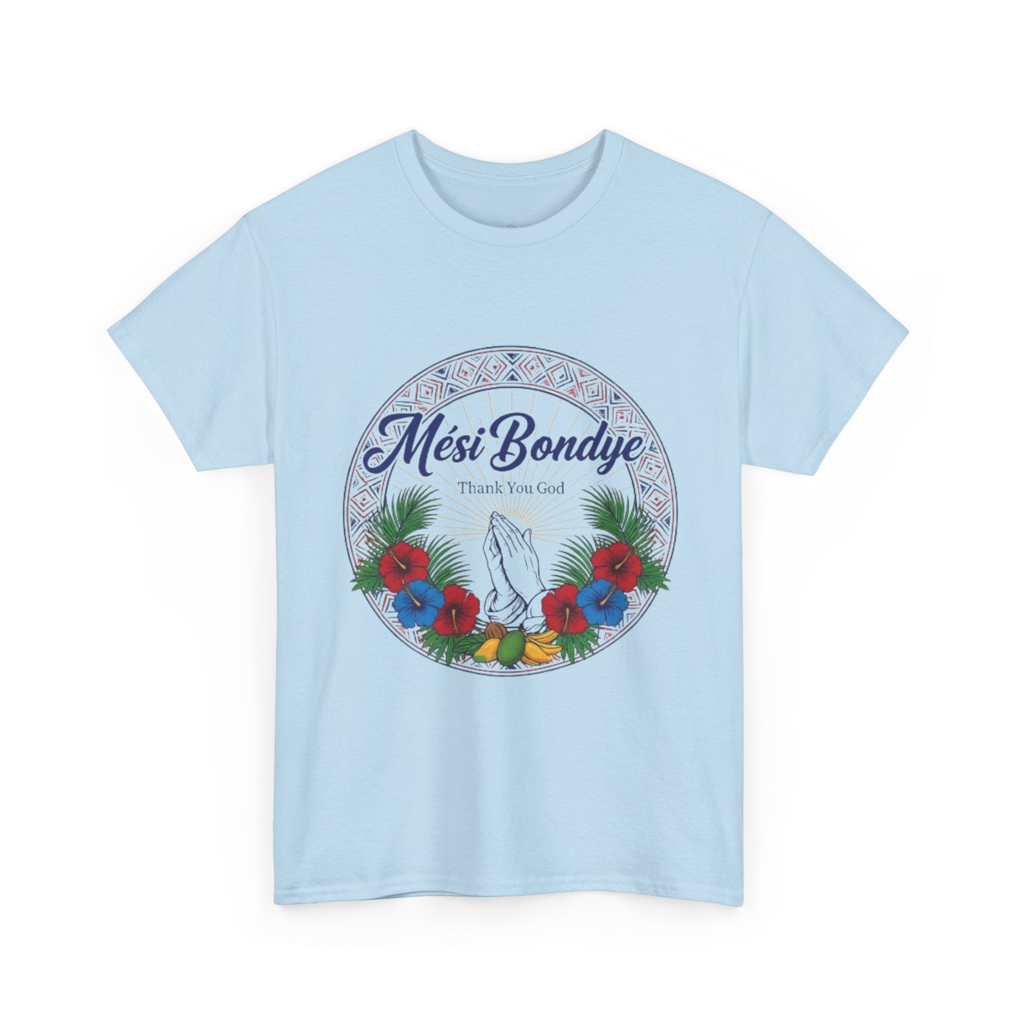 Mèsi Bondye Floral Prayer T‑Shirt