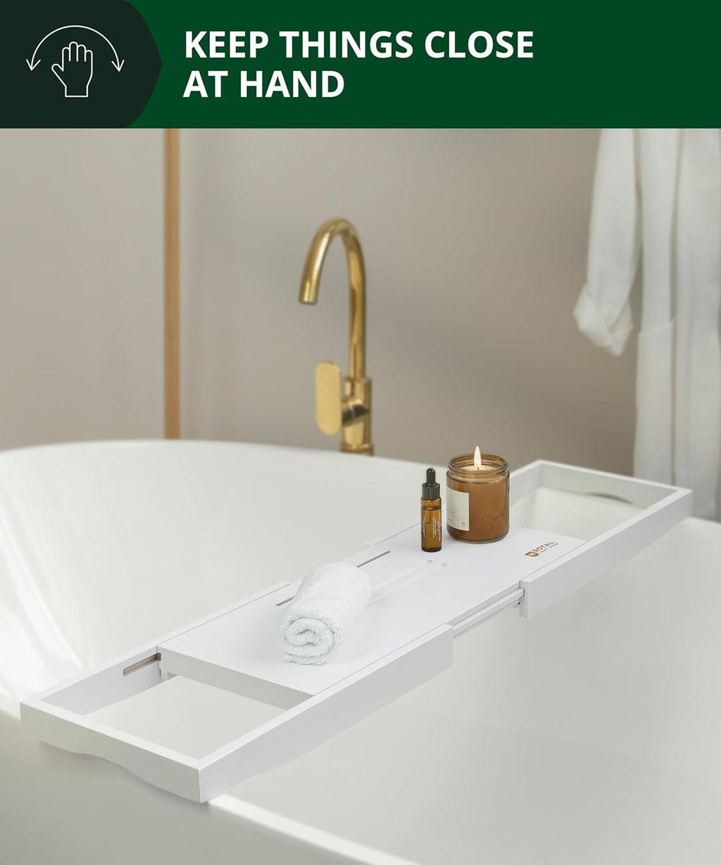 Premium Bathtub Tray - Expandable Bath Tray for Tub - Luxury Bathtub & Bathroom Accessories