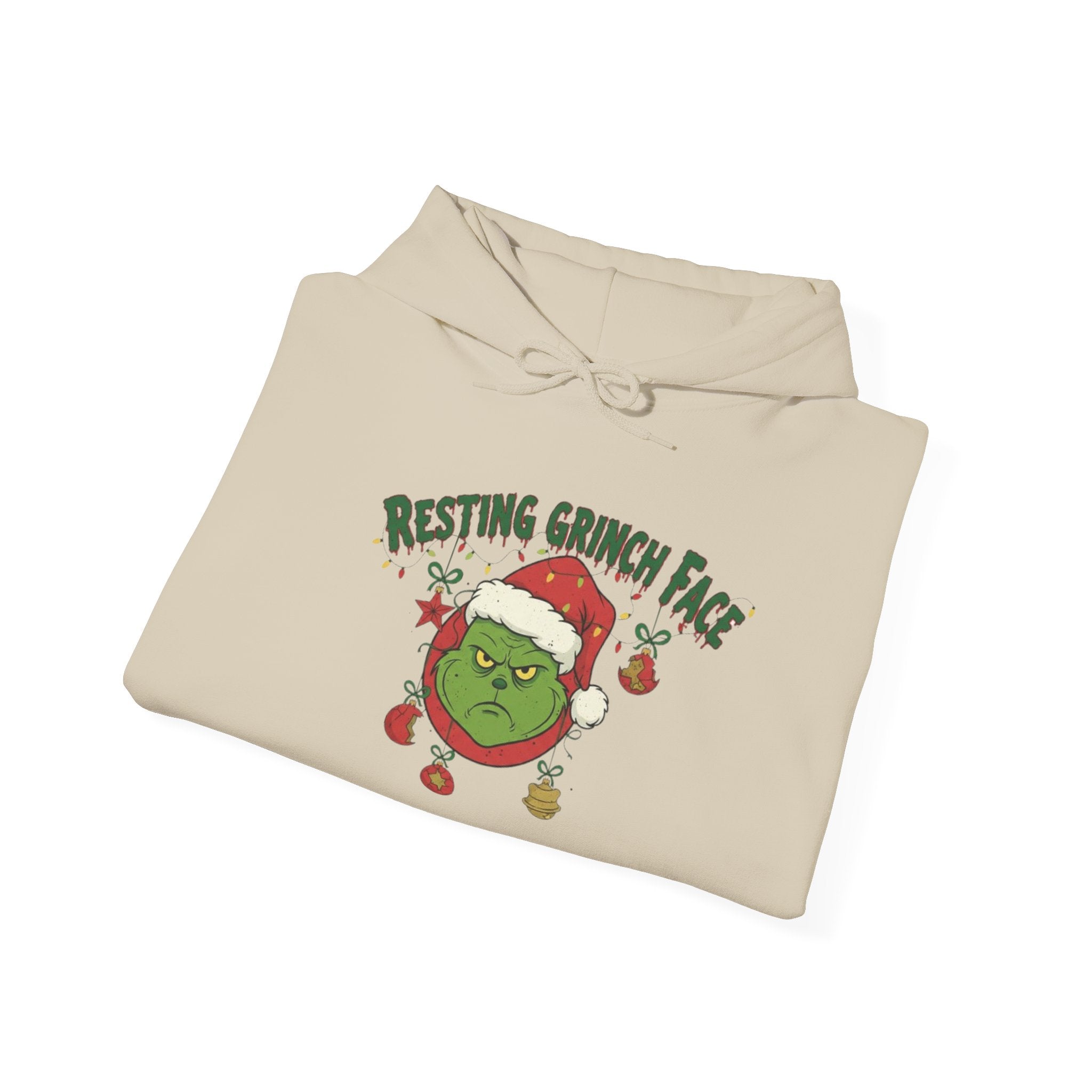 Grinch Face Christmas Hoodie – "Resting Grinch Face" Holiday Sweatshirt