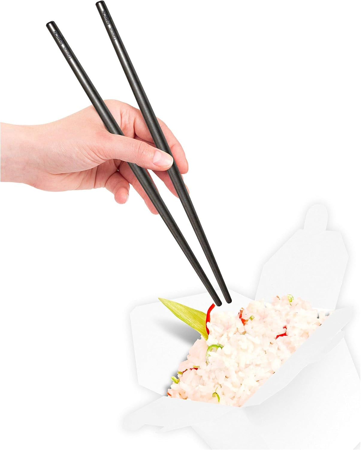 Chopsticks, 1 Pair of Chopstick, Titanium Chopsticks with Aluminium Case (Purple)