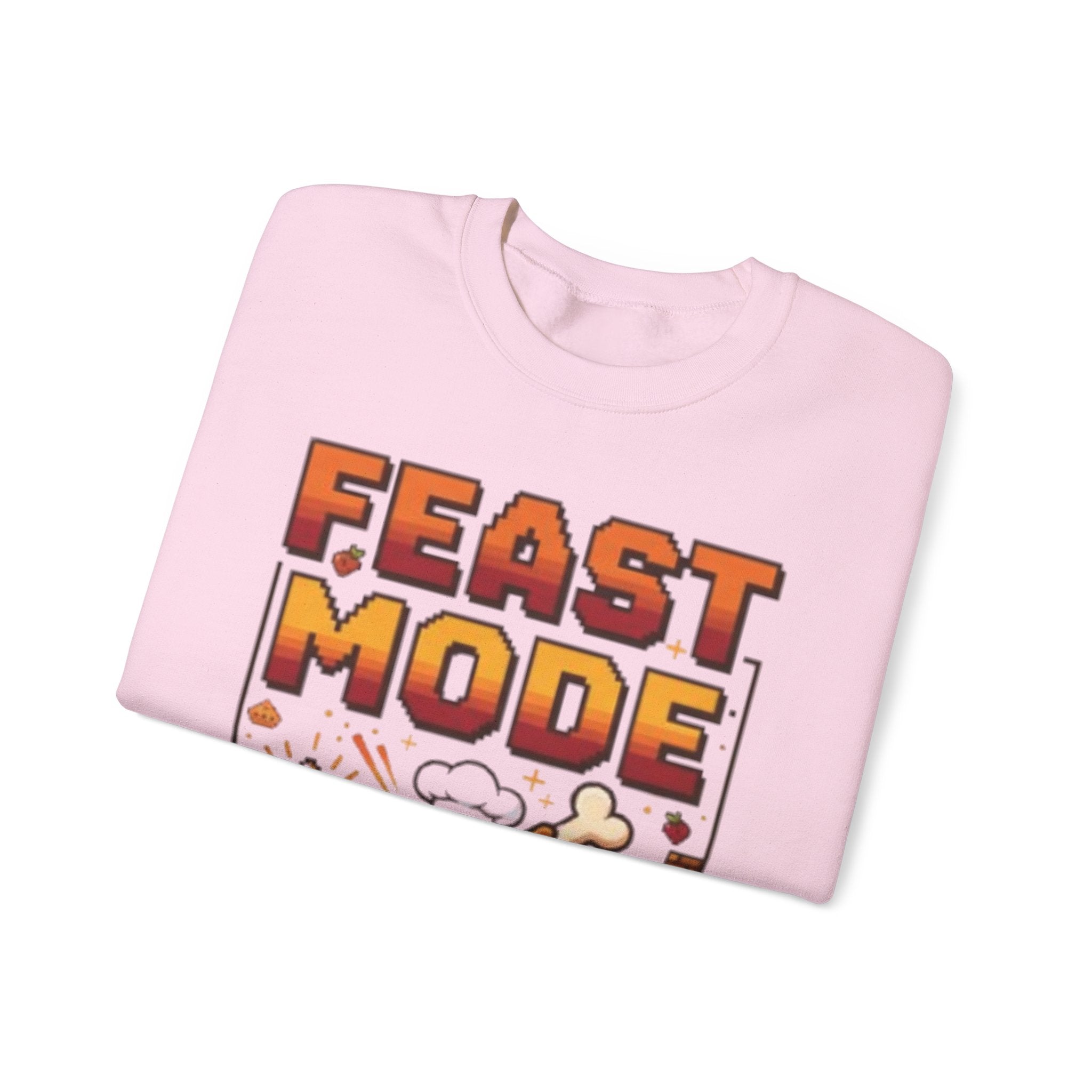 Feast Mode Sweatshirt – Funny Thanksgiving Food Cartoon Crewneck