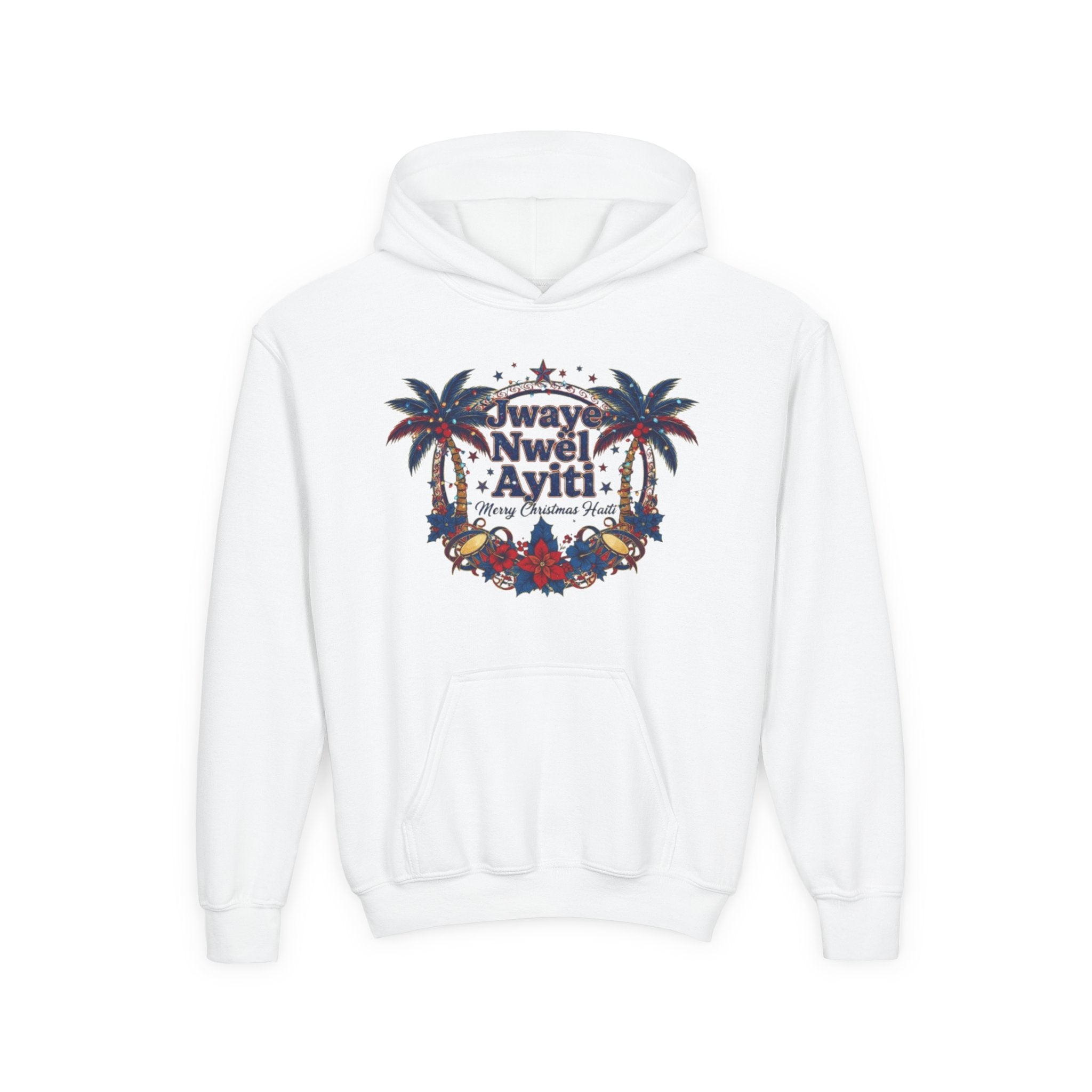 Youth Hoodie — ‘Always Niwel Ayiti’ Haitian Pride Tropical Design