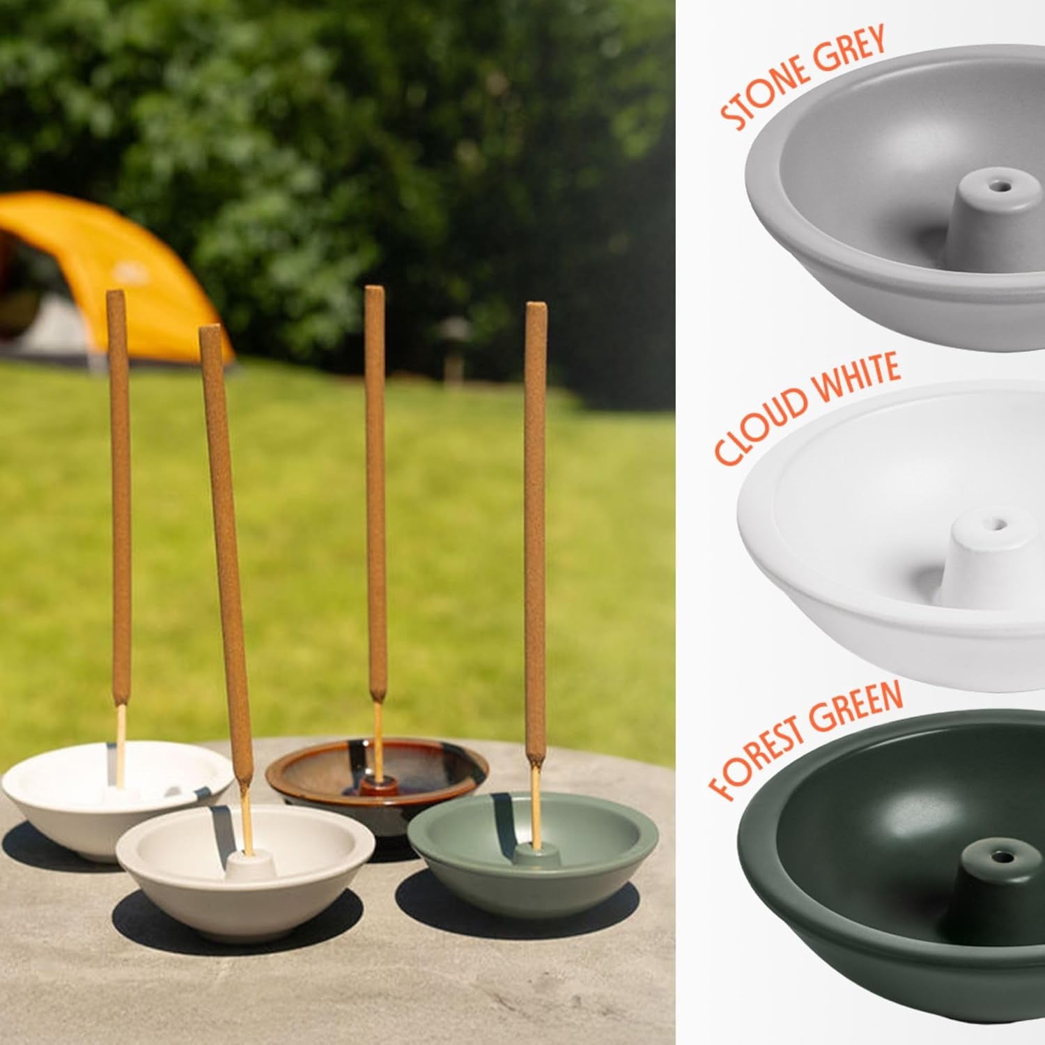 Murphy’S Naturals Stoneware Incense Stick Holder, Brown, 4.5” Ash Catcher for Outdoor Use, Durable & Stylish Design for Easy Clean-Up, 1-Pack