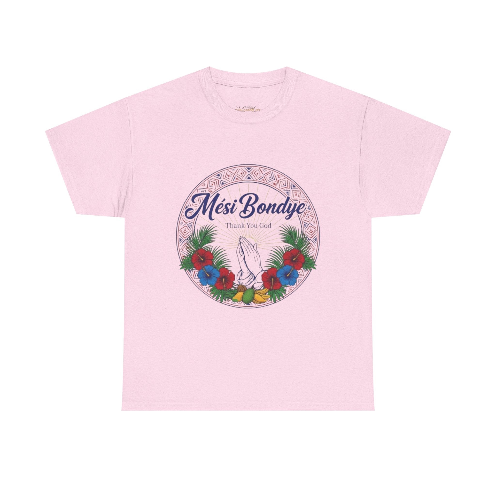 Mèsi Bondye Floral Prayer T‑Shirt