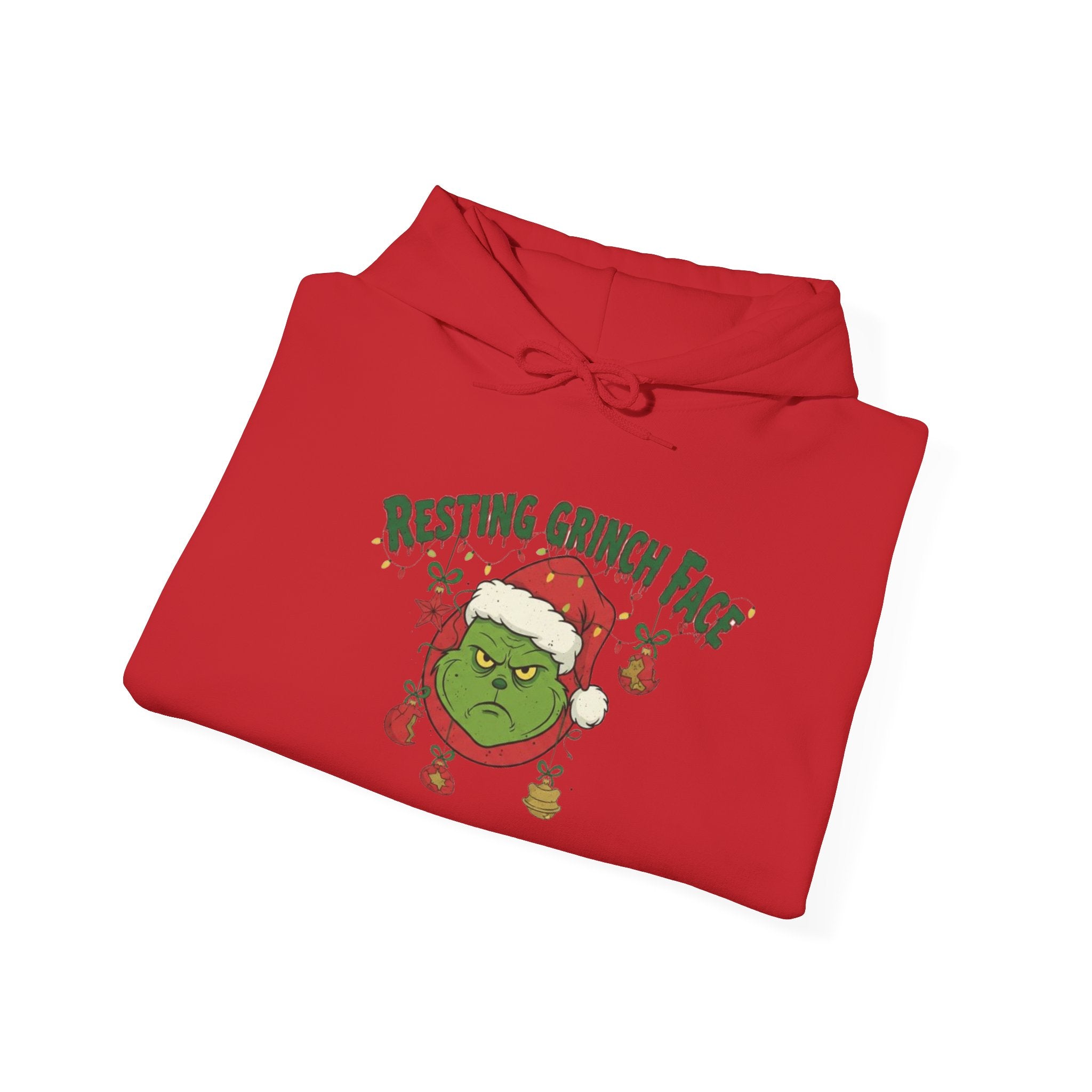 Grinch Face Christmas Hoodie – "Resting Grinch Face" Holiday Sweatshirt