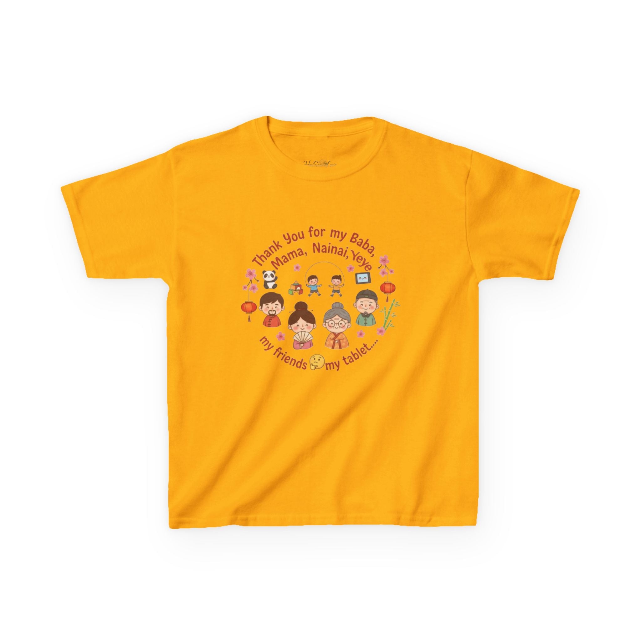 Kids Tee — 'Thank You for My Baba, Mama, Nainai' Multicultural Friends Design