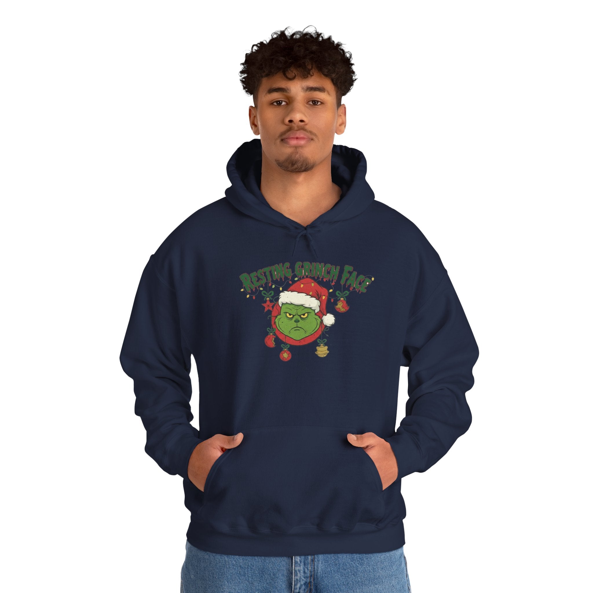 Grinch Face Christmas Hoodie – "Resting Grinch Face" Holiday Sweatshirt