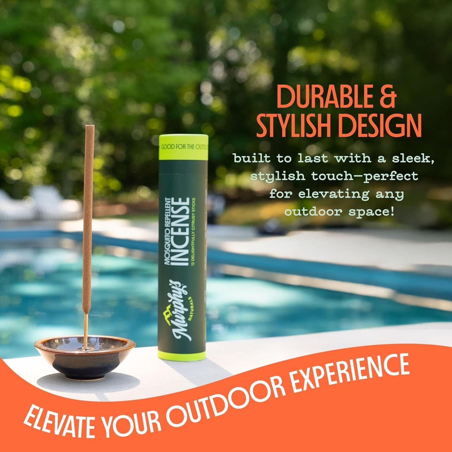 Murphy’S Naturals Stoneware Incense Stick Holder, Brown, 4.5” Ash Catcher for Outdoor Use, Durable & Stylish Design for Easy Clean-Up, 1-Pack