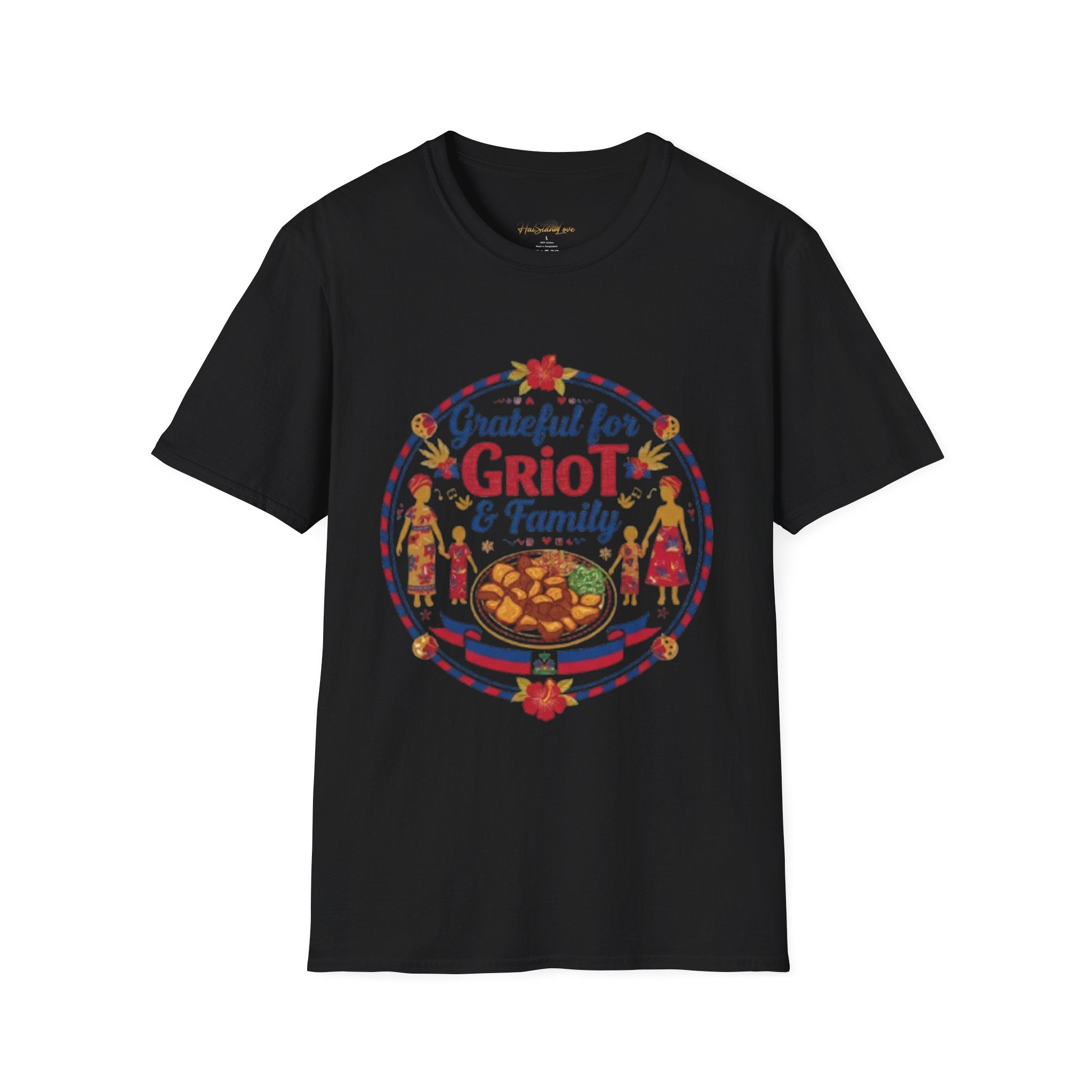 Grateful for Griot & Family T-Shirt — Caribbean Food & Family Thanksgiving Tee