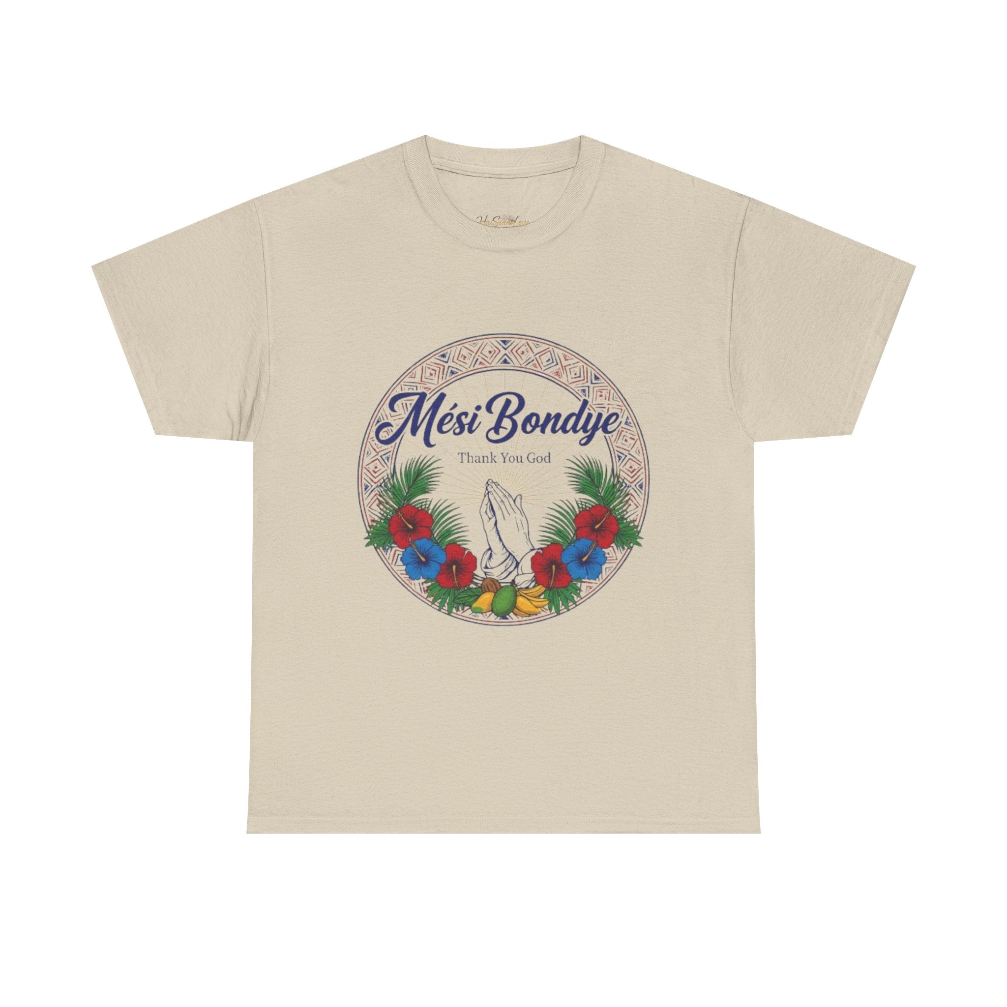 Mèsi Bondye Floral Prayer T‑Shirt