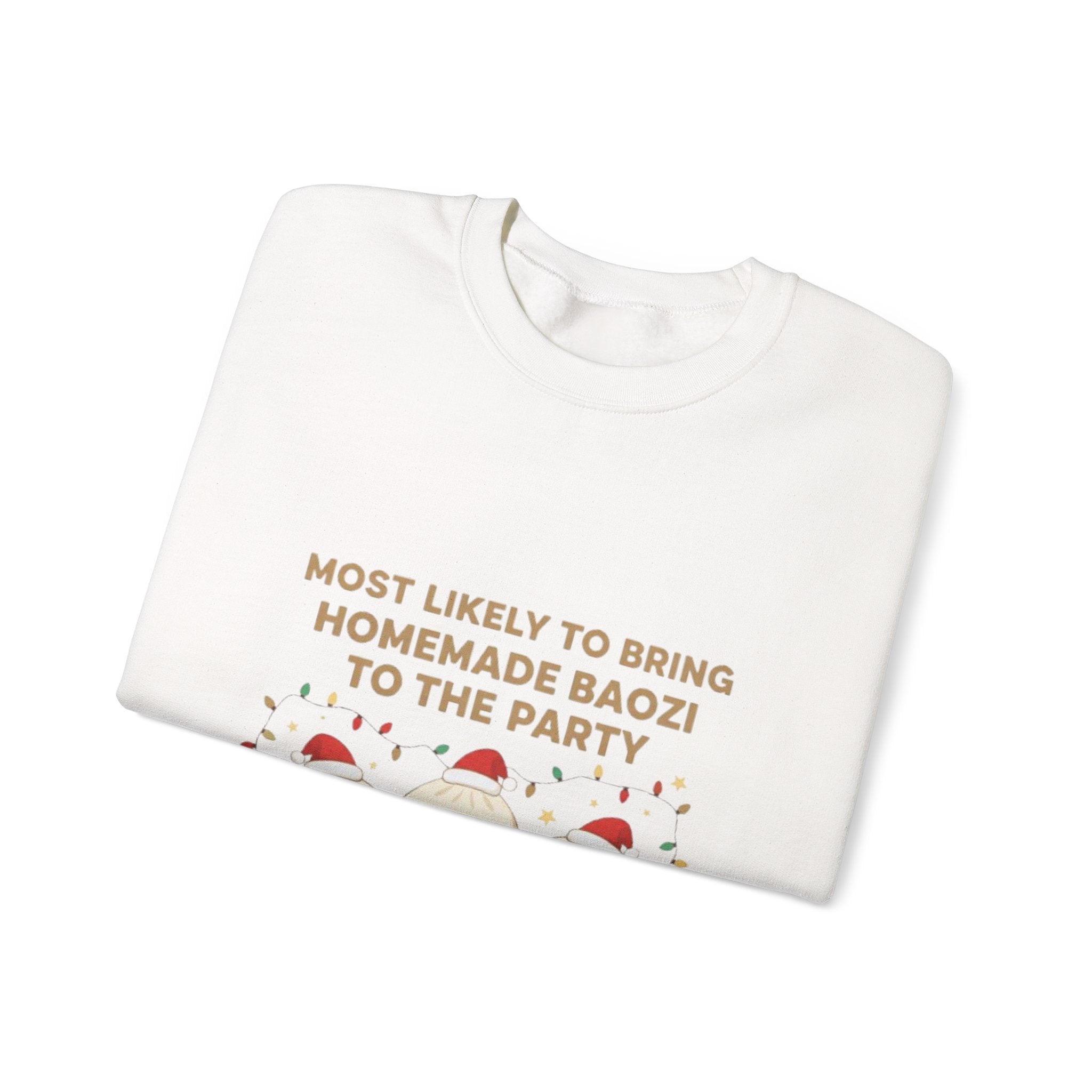 Baozi Crewneck Sweatshirt — "Most Likely to Bring Homemade Baozi to the Party" Cute Foodie Pullover