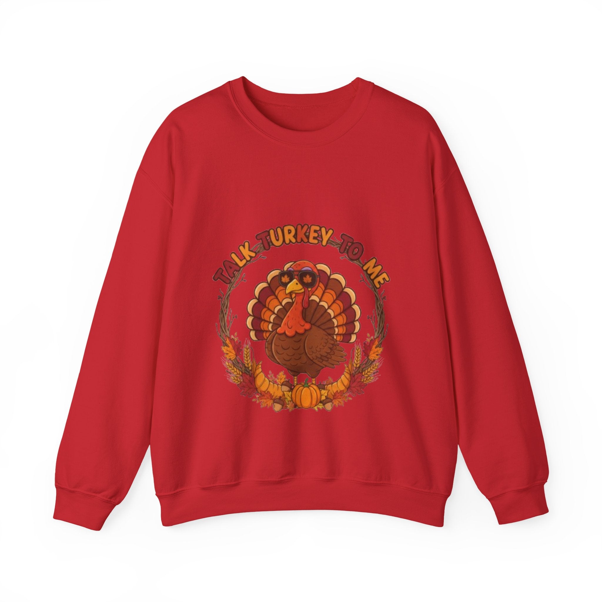 Thanksgiving Turkey Crewneck Sweatshirt - "Talk Turkey To Me" Fall Graphic