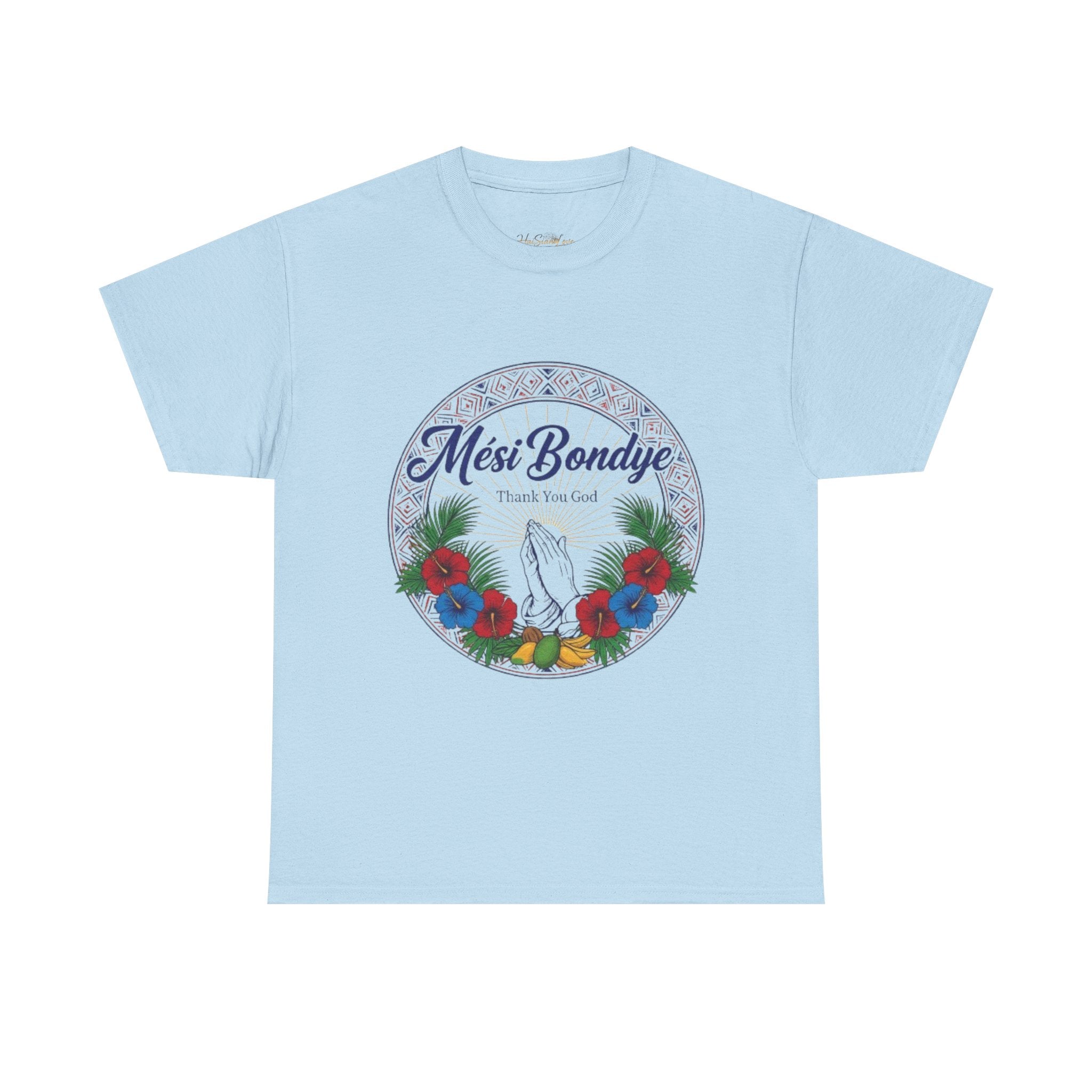 Mèsi Bondye Floral Prayer T‑Shirt