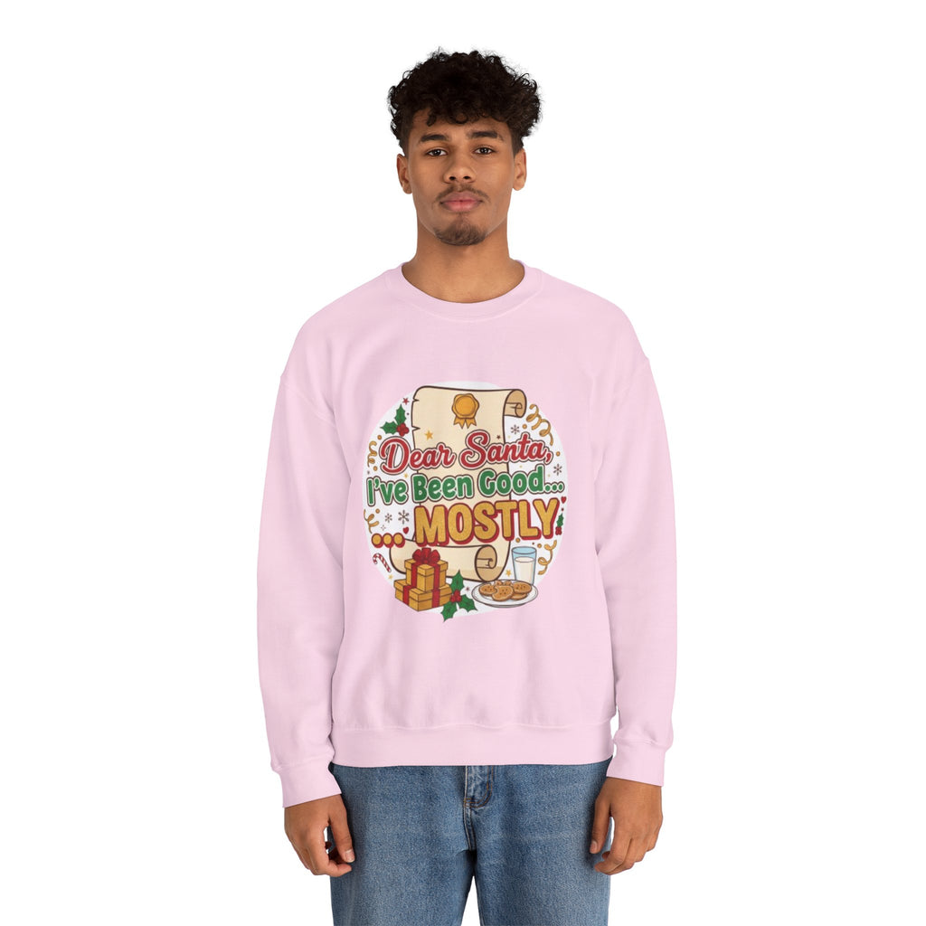 Sweatshirt — "Dear Santa, I've Been Good... Mostly" Funny Christmas Crewneck