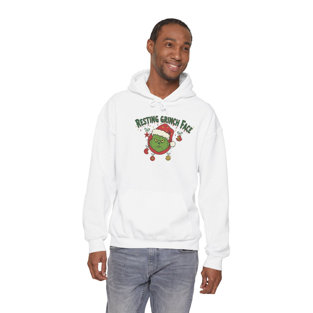 Grinch Face Christmas Hoodie – "Resting Grinch Face" Holiday Sweatshirt