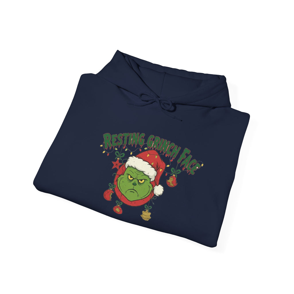 Grinch Face Christmas Hoodie – "Resting Grinch Face" Holiday Sweatshirt