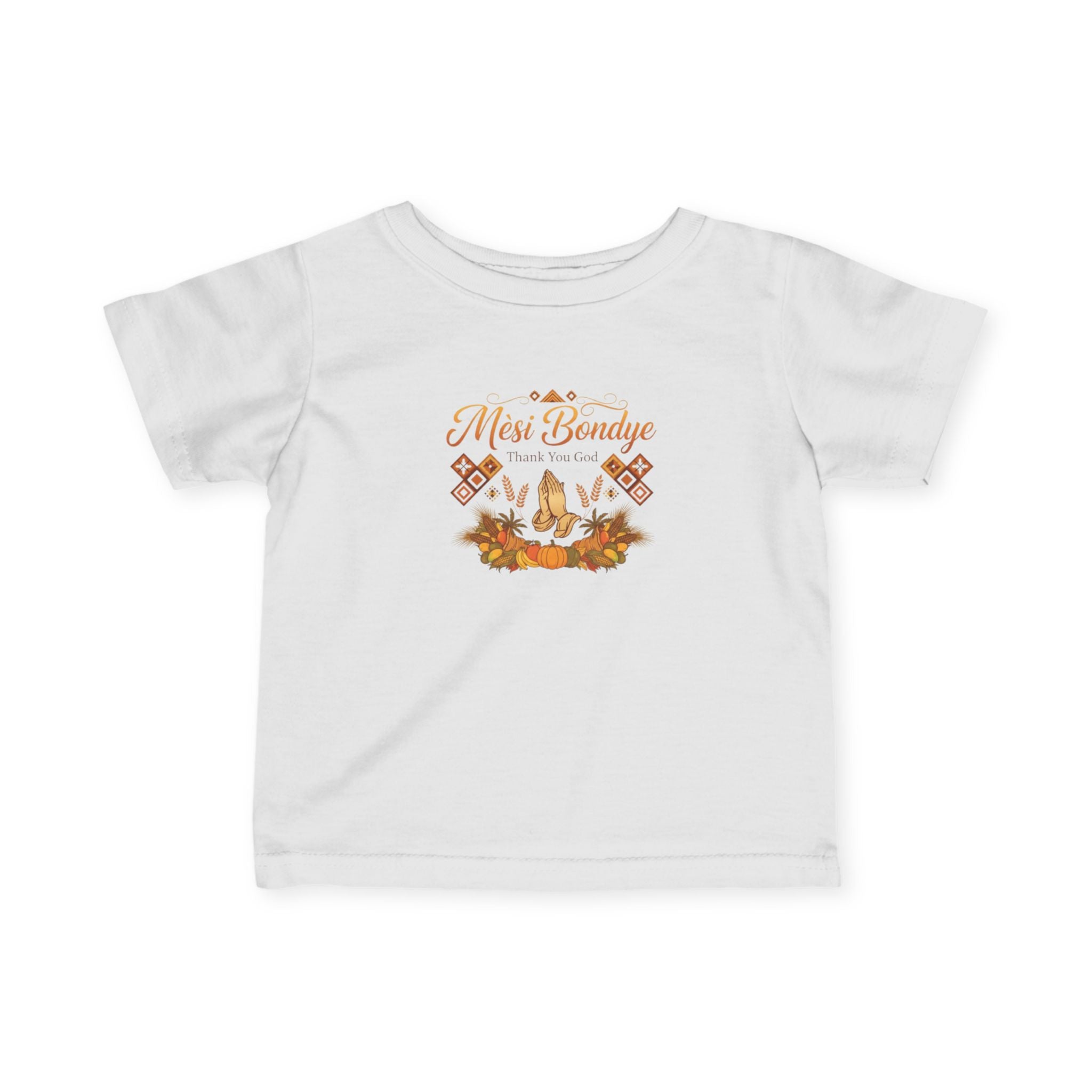 Infant Tee - 'Mèsi Bondye Thank You God' Fall Thanksgiving Baby Shirt