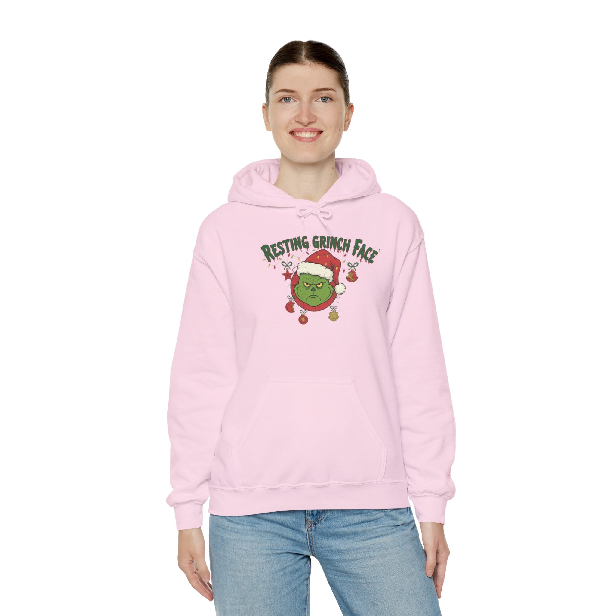 Grinch Face Christmas Hoodie – "Resting Grinch Face" Holiday Sweatshirt