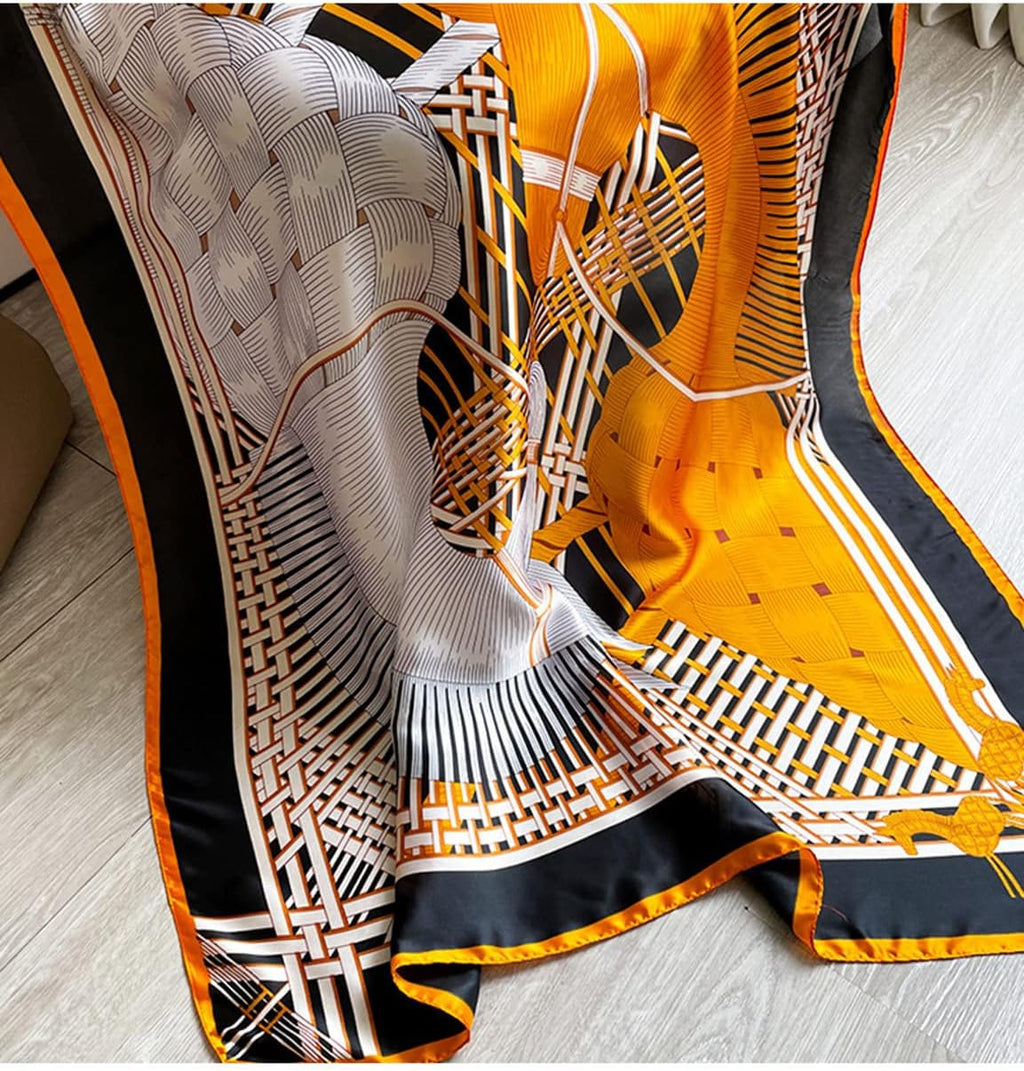 Fashion Scarves Scarf 100% Silk Feeling Scarf Silk like Scarves Long Lightweight Sunscreen Shawls for Women