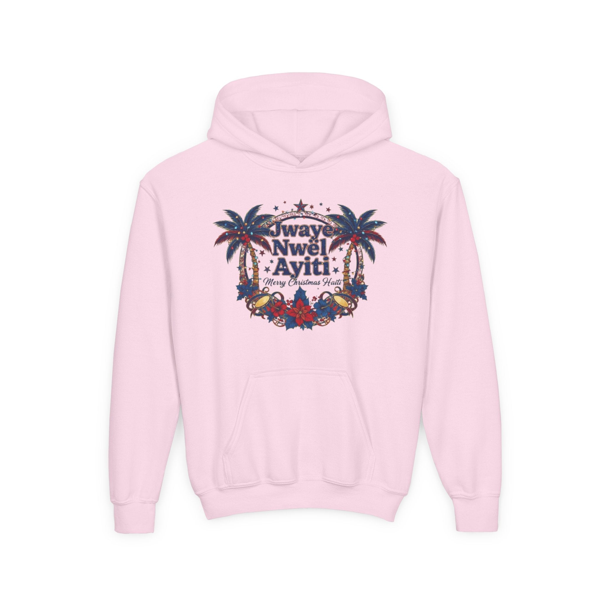 Youth Hoodie — ‘Always Niwel Ayiti’ Haitian Pride Tropical Design
