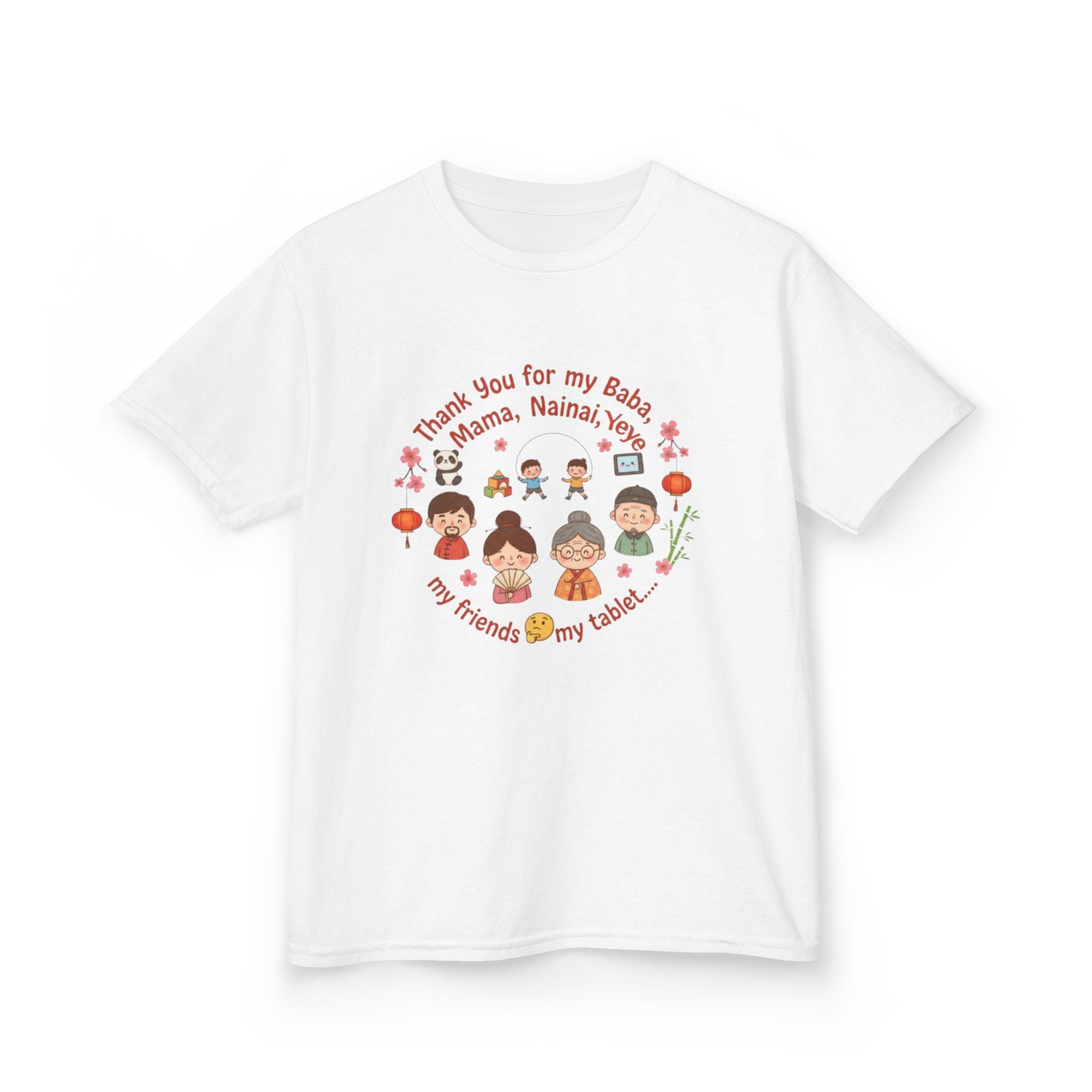 Kids Tee — 'Thank You for My Baba, Mama, Nainai' Multicultural Friends Design
