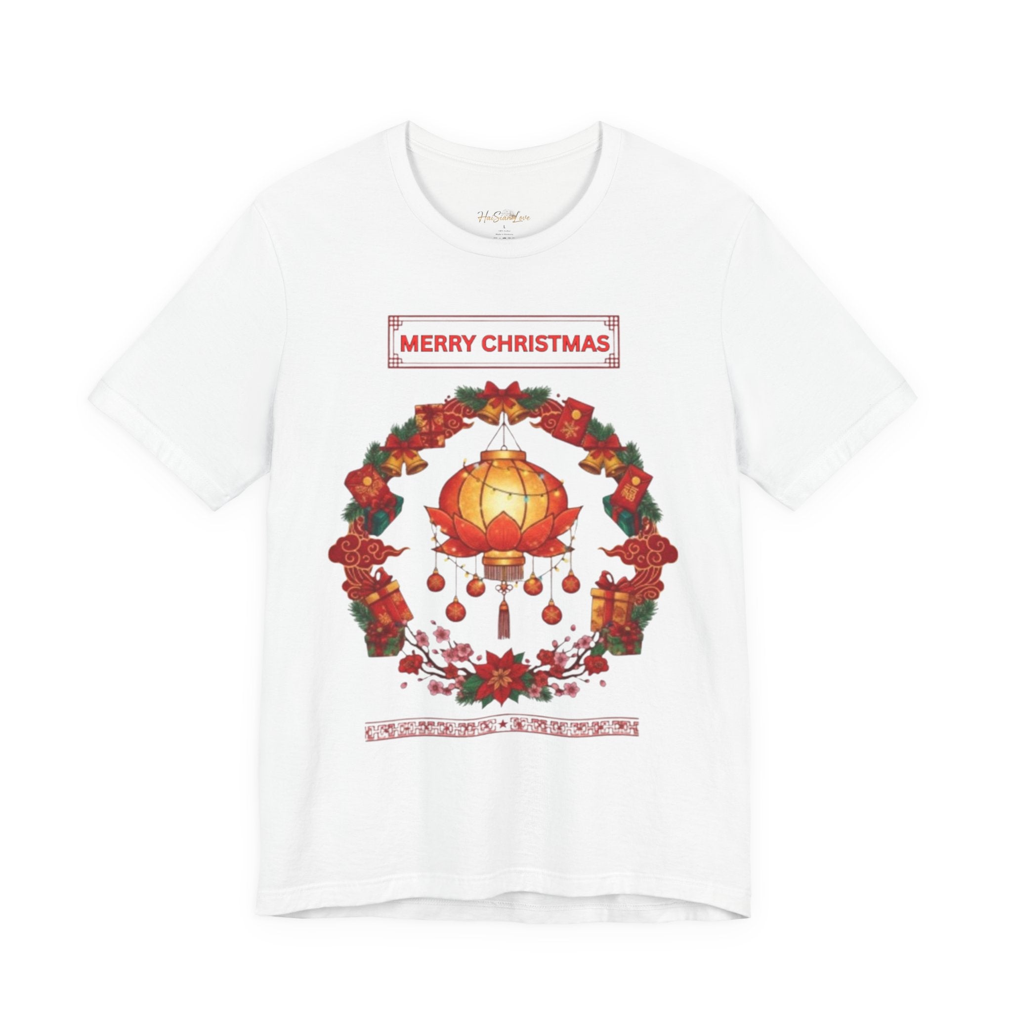Merry Christmas Lantern Wreath Tee
